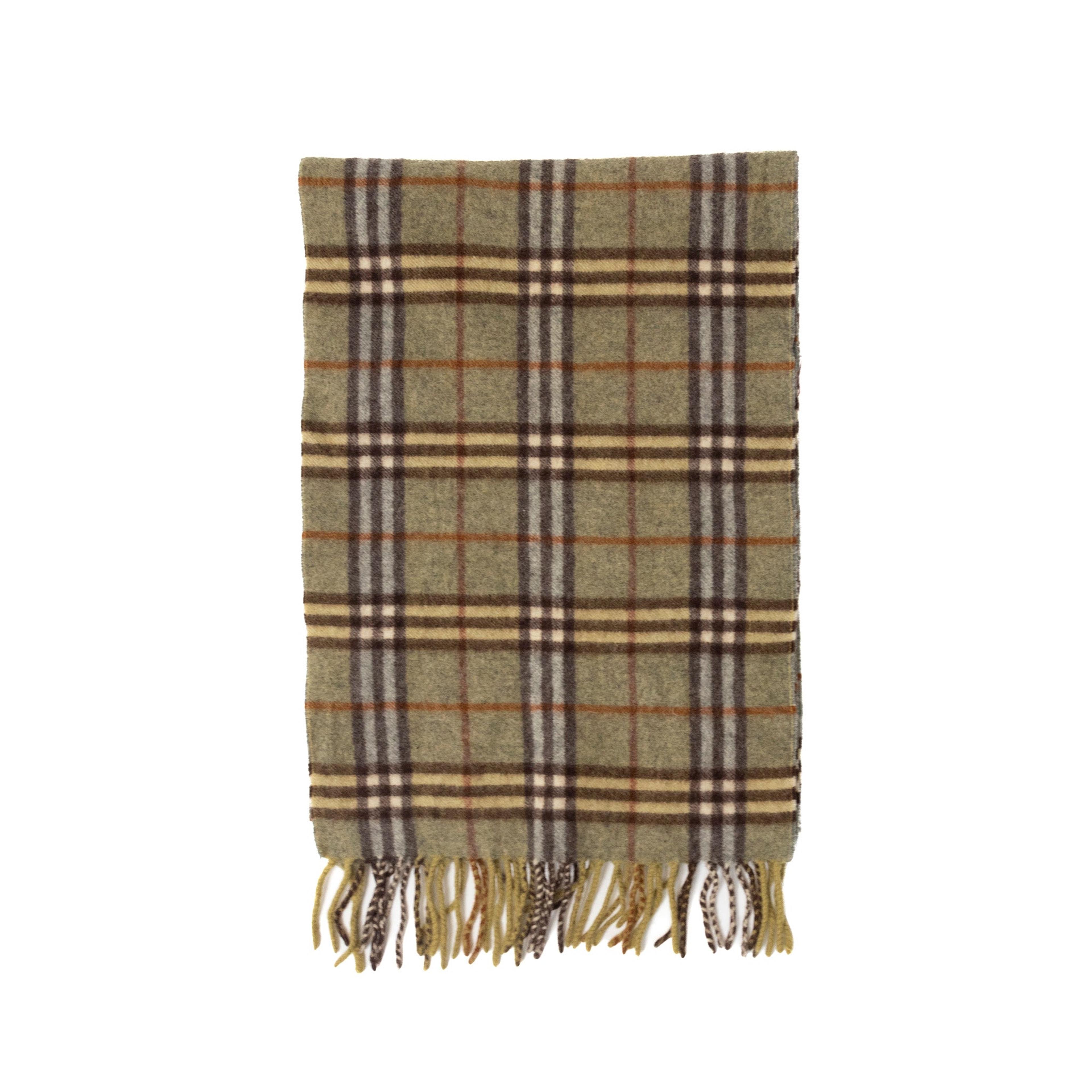 Alternate View 1 of Olive Green Nova Check Wool Burberry Scarf