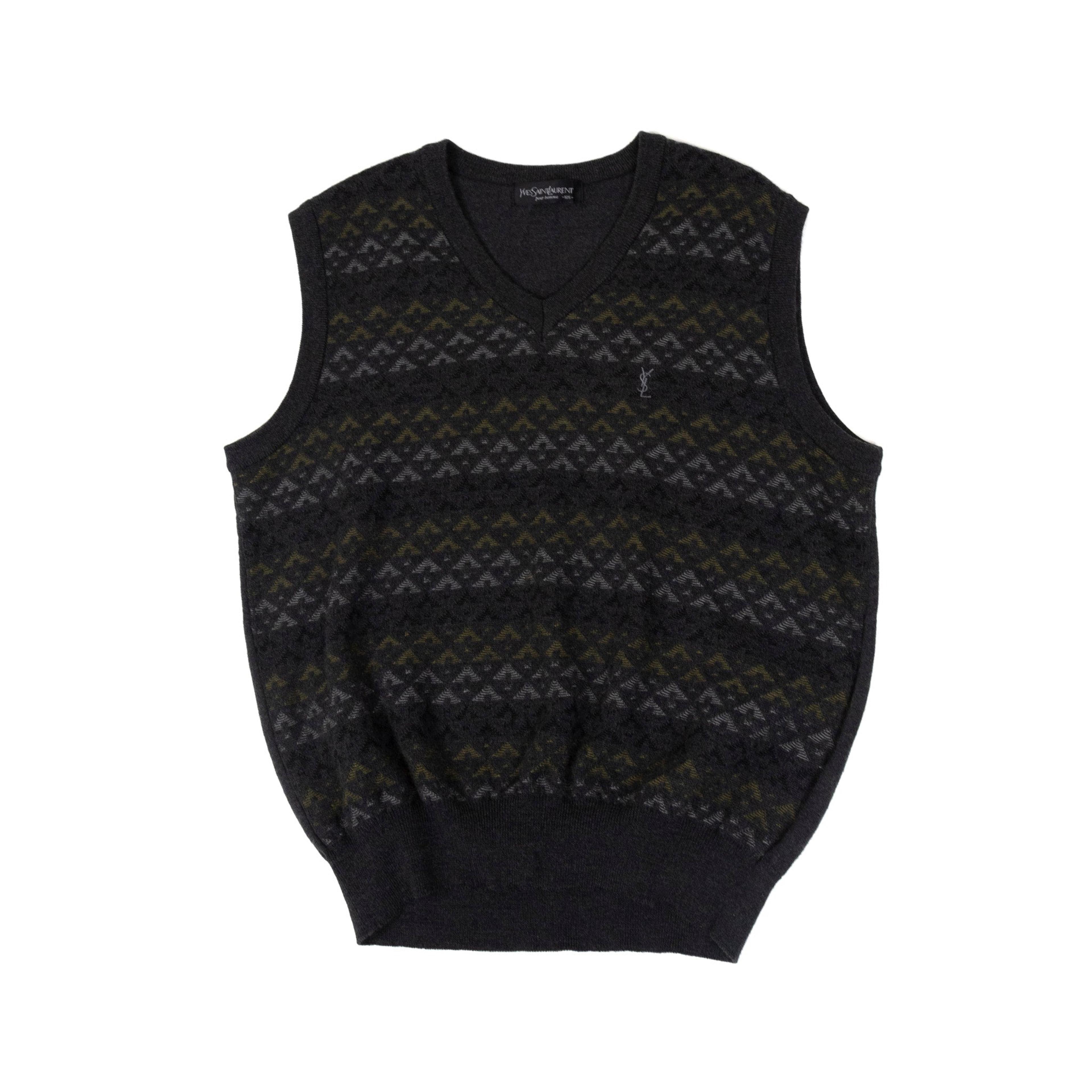Yves Saint Laurent Geometric Knit Sweater