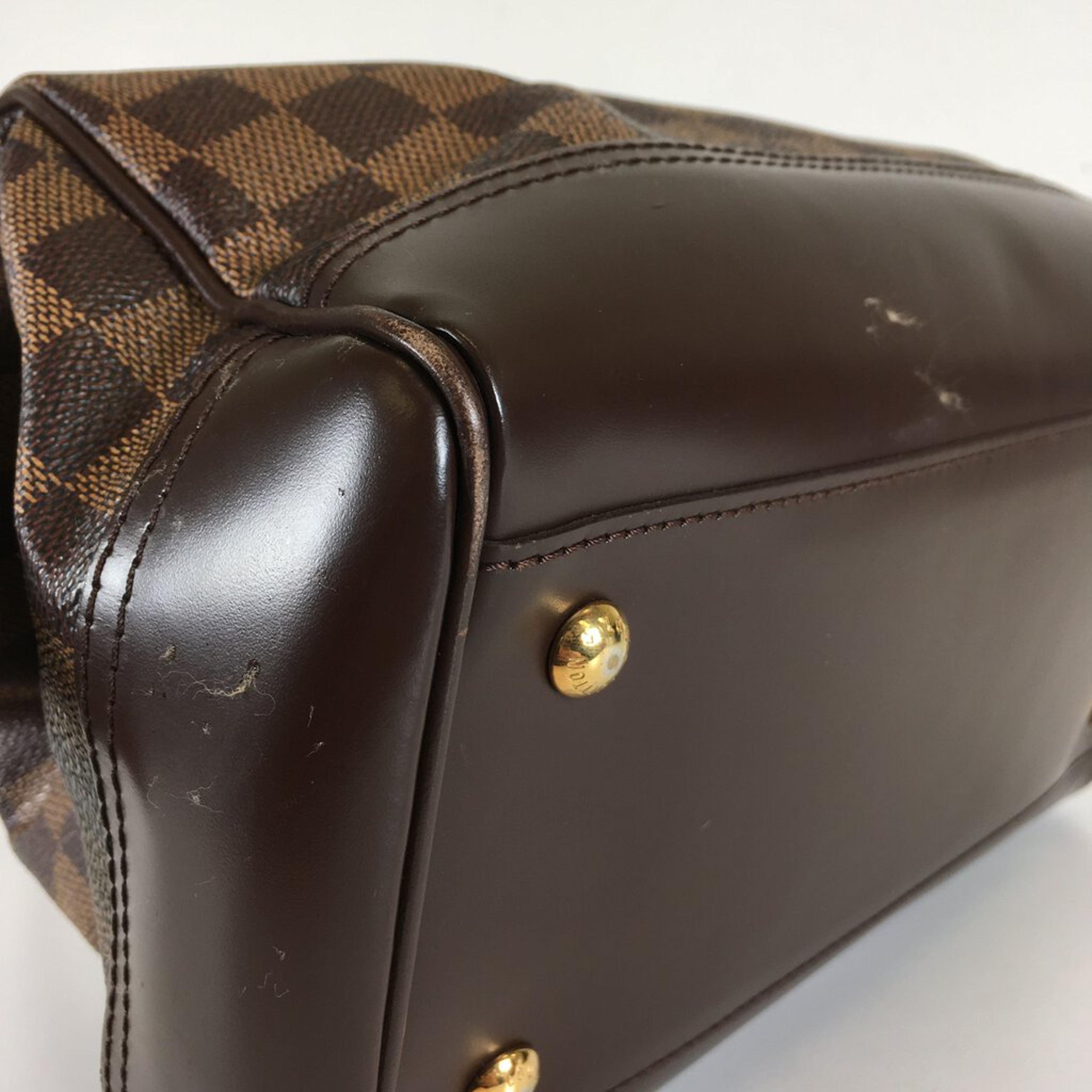 Louis Vuitton Brown Coated Canvas Leather Damier Ebene Knightsbridge  Satchel Bag Louis Vuitton
