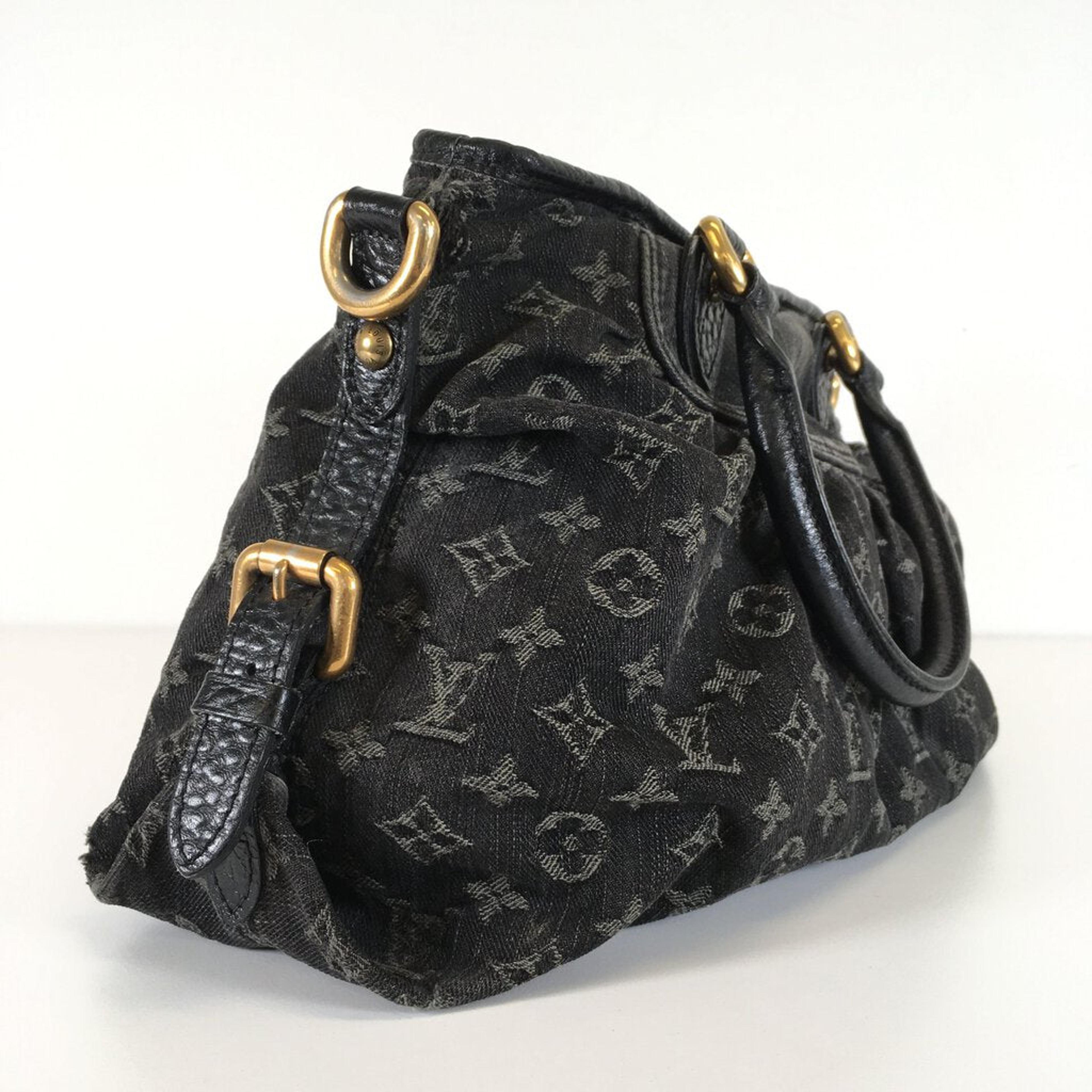 Louis Vuitton Denim Neo Cabby Mm Grey Shoulder Bag Auction