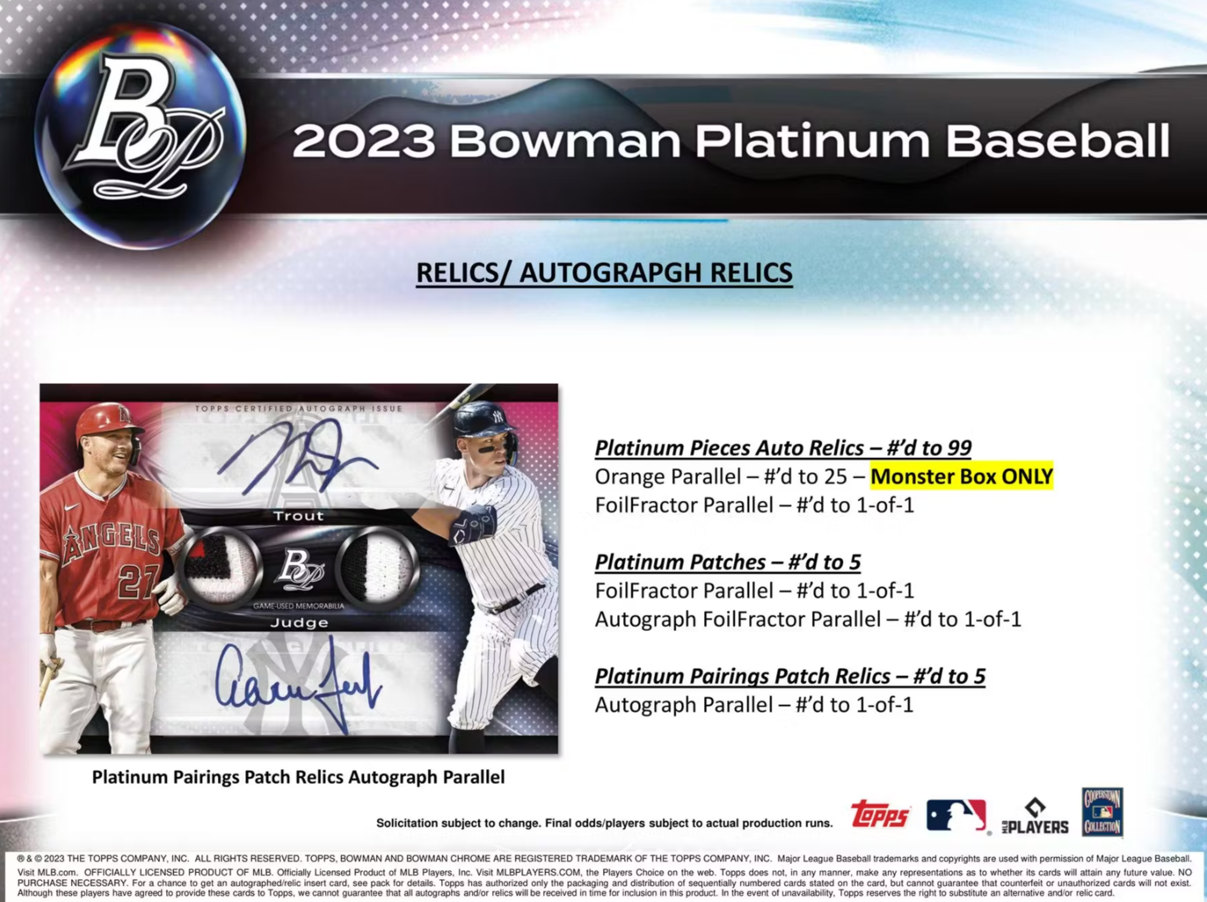 Alternate View 7 of 2023 Bowman Platinum Baseball Monster Box