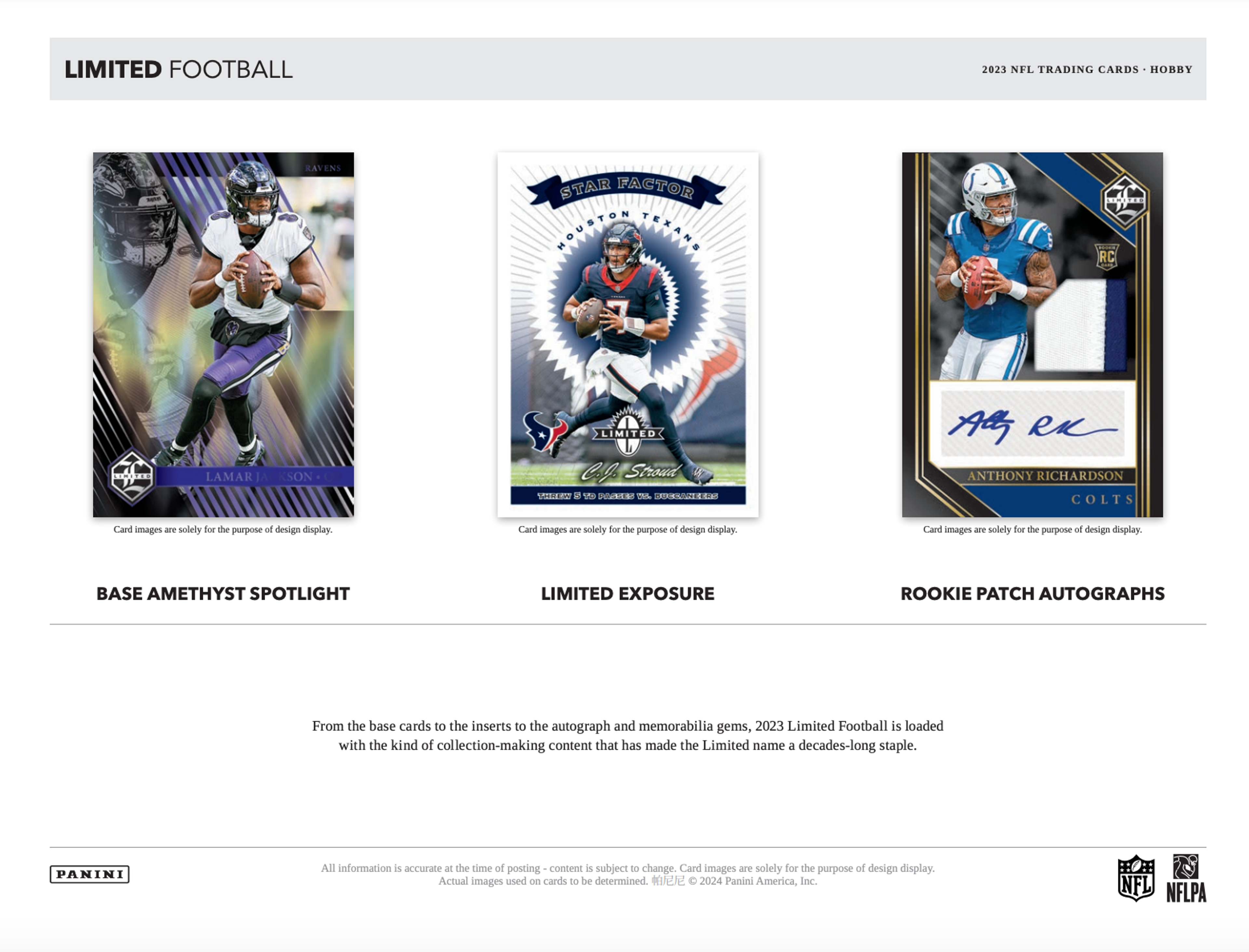 Alternate View 1 of 2023 Panini Limited Football Hobby Pack