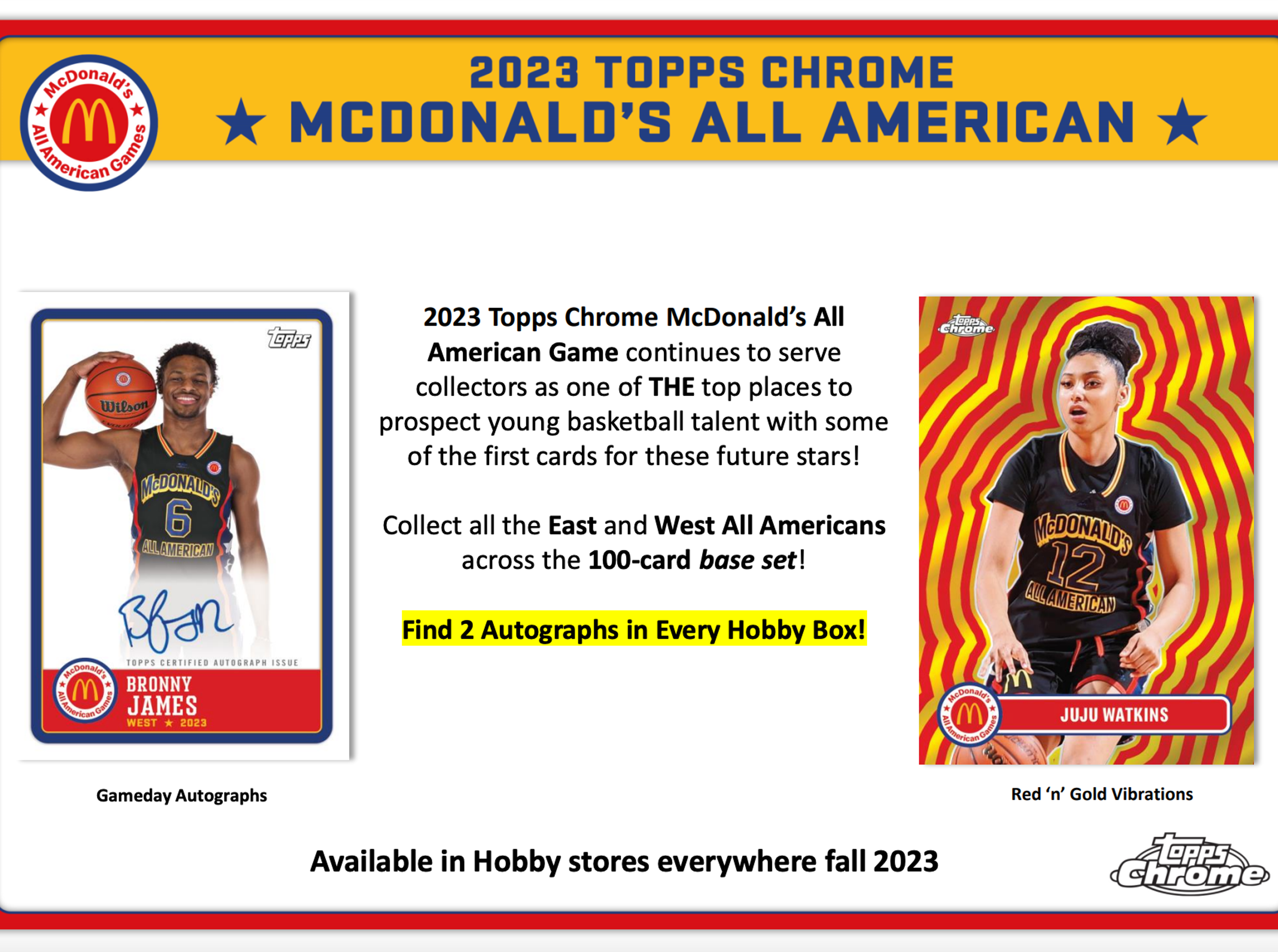 Alternate View 1 of 2023 Topps Chrome McDonald's All American Basketball Hobby Box