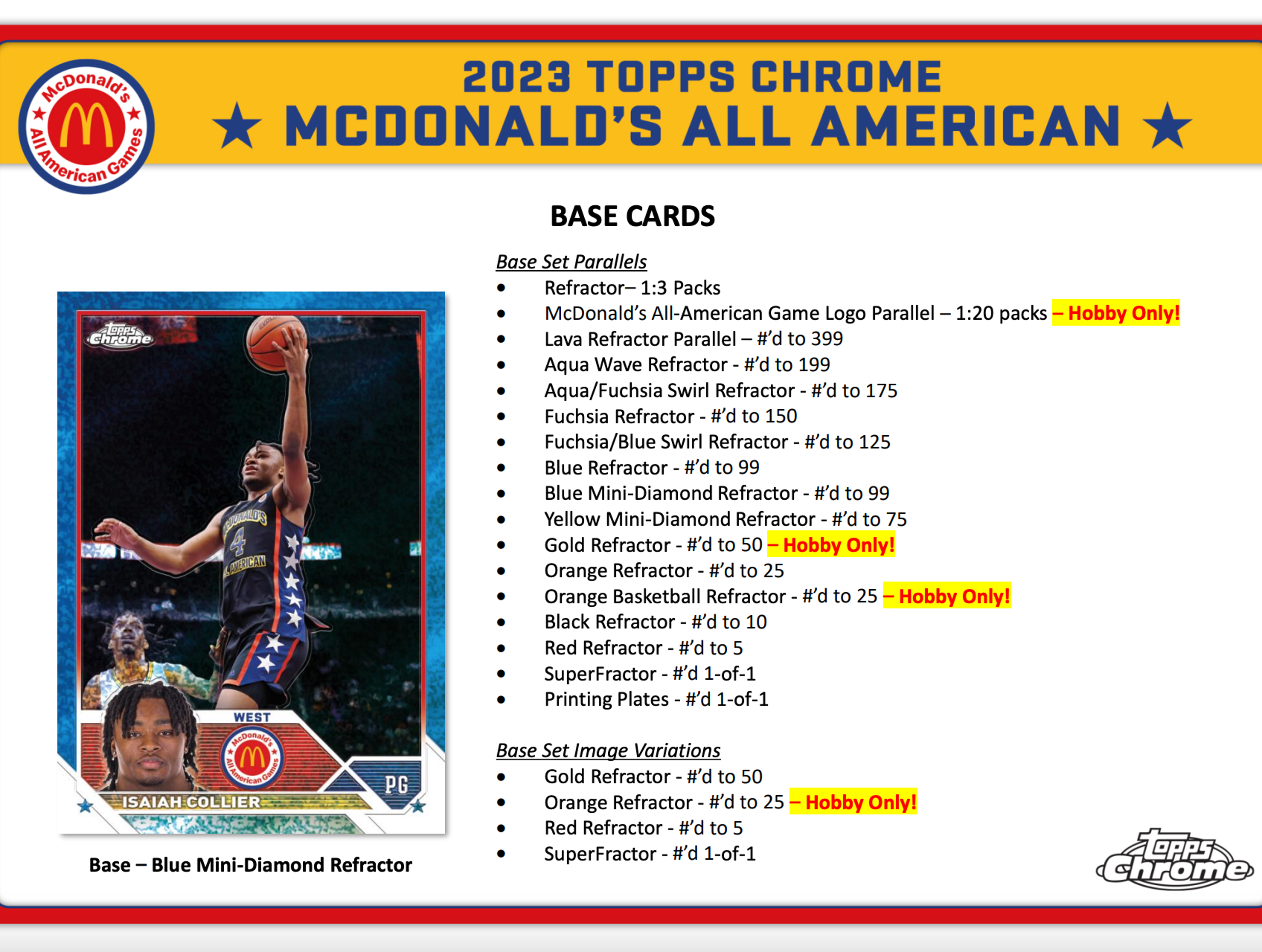 Alternate View 2 of 2023 Topps Chrome McDonald's All American Basketball Hobby Box