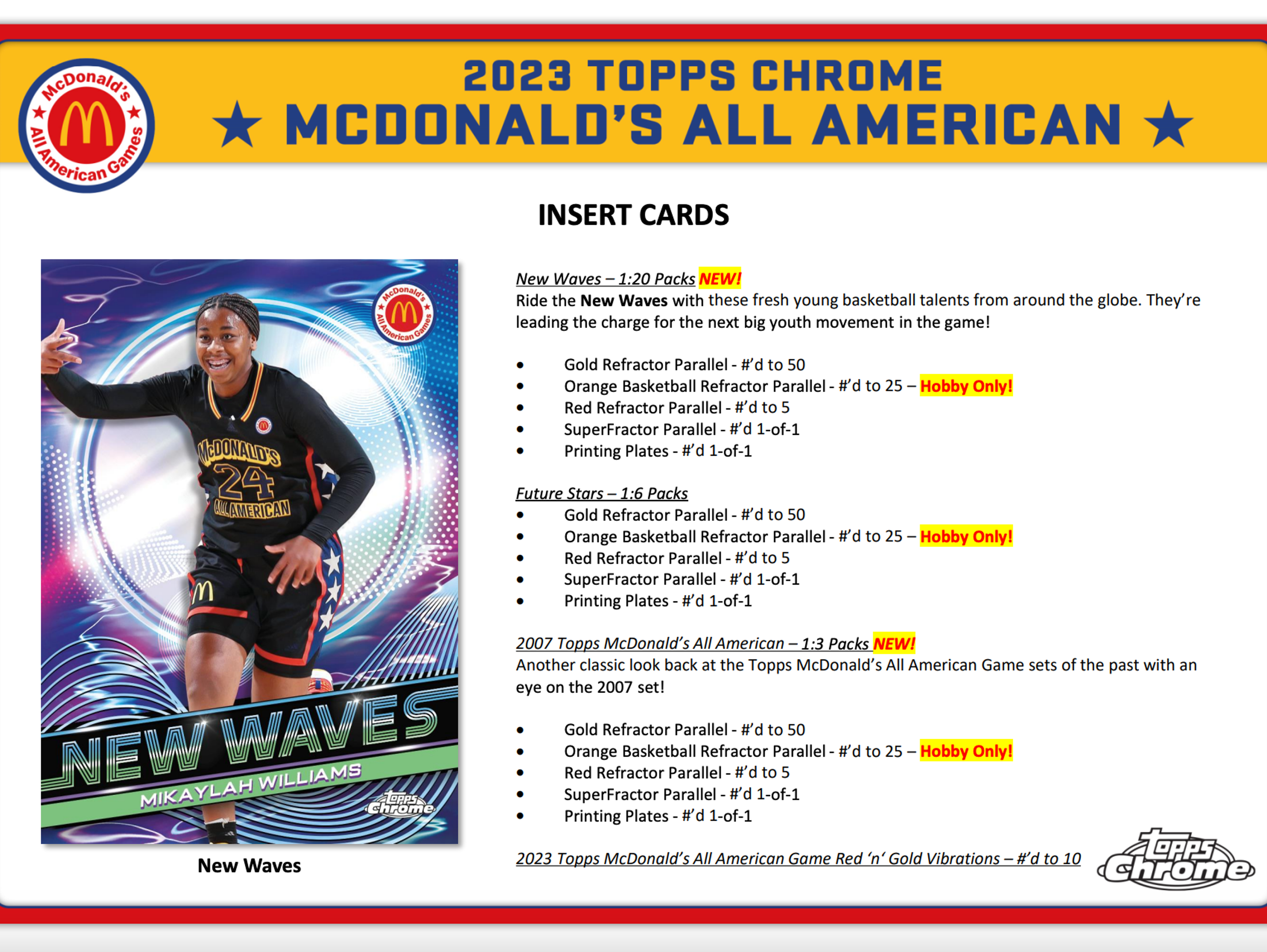 Alternate View 3 of 2023 Topps Chrome McDonald's All American Basketball Hobby Box