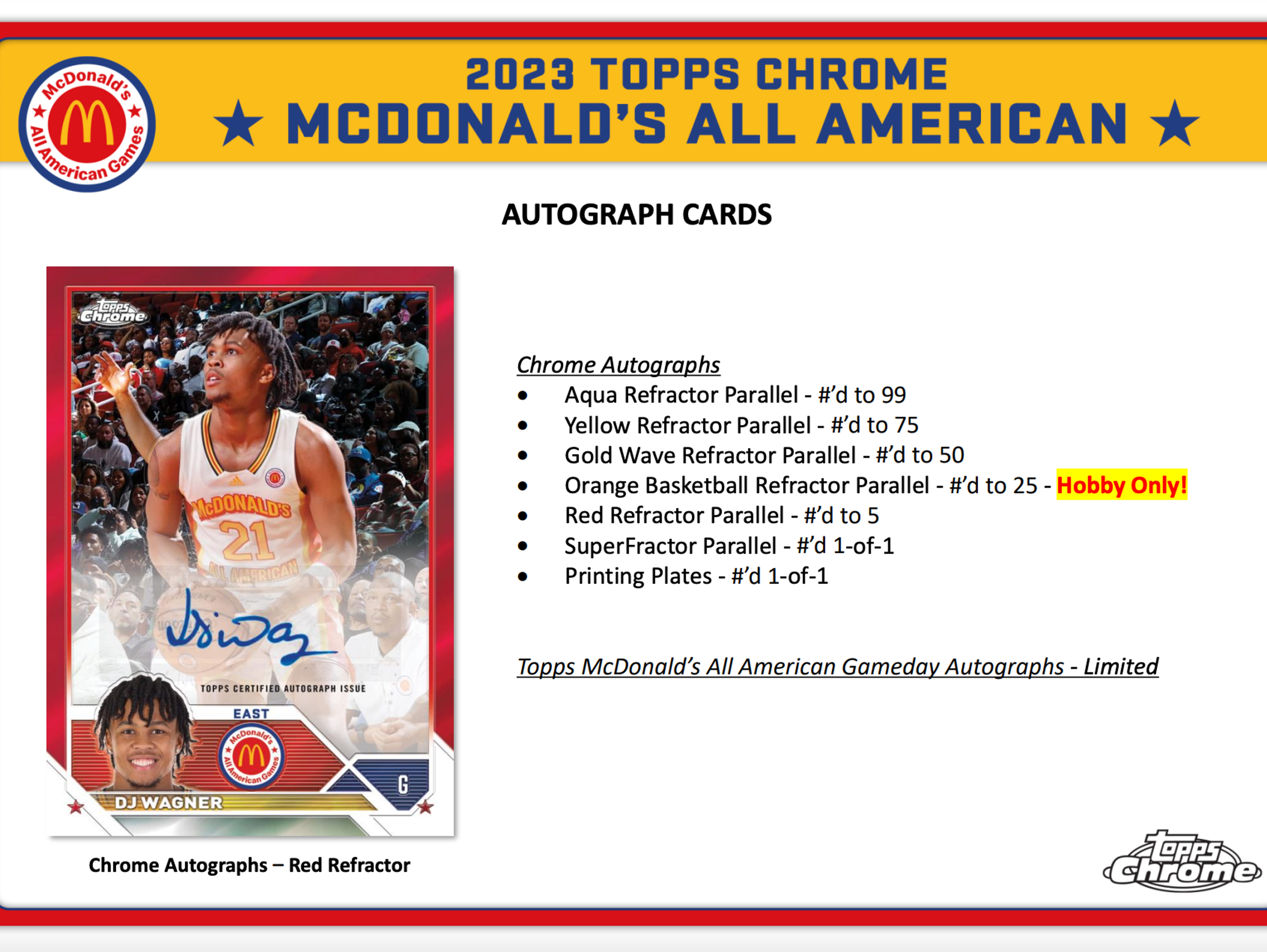 Alternate View 4 of 2023 Topps Chrome McDonald's All American Basketball Hobby Box