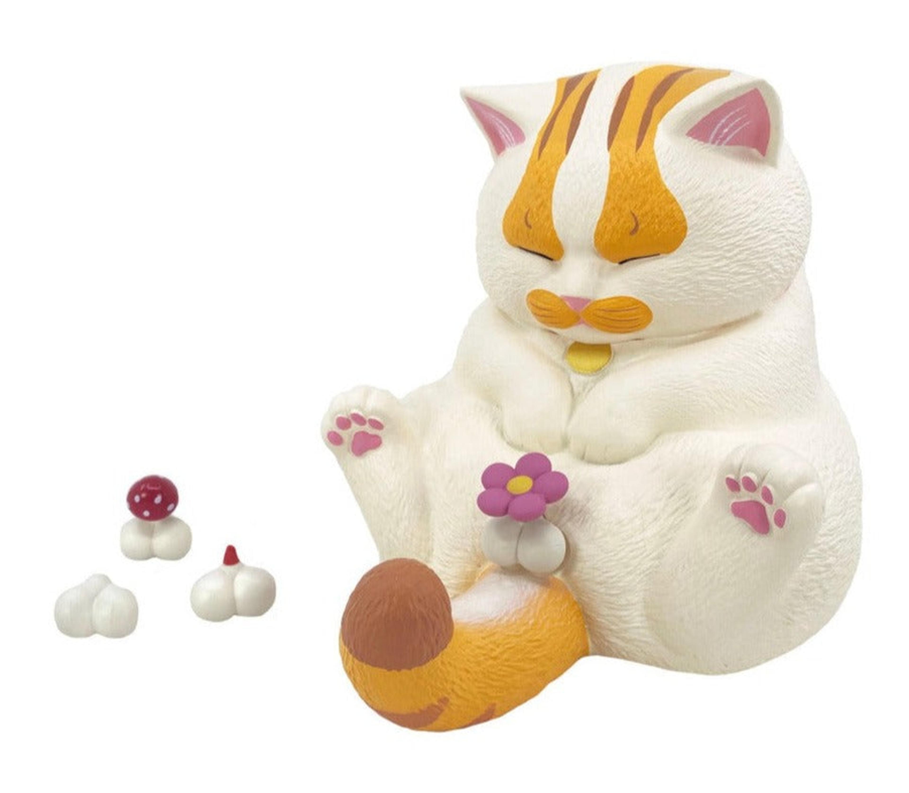 Year End Sale Crotch Staring Cat Vinyl Figure (Orange and White 