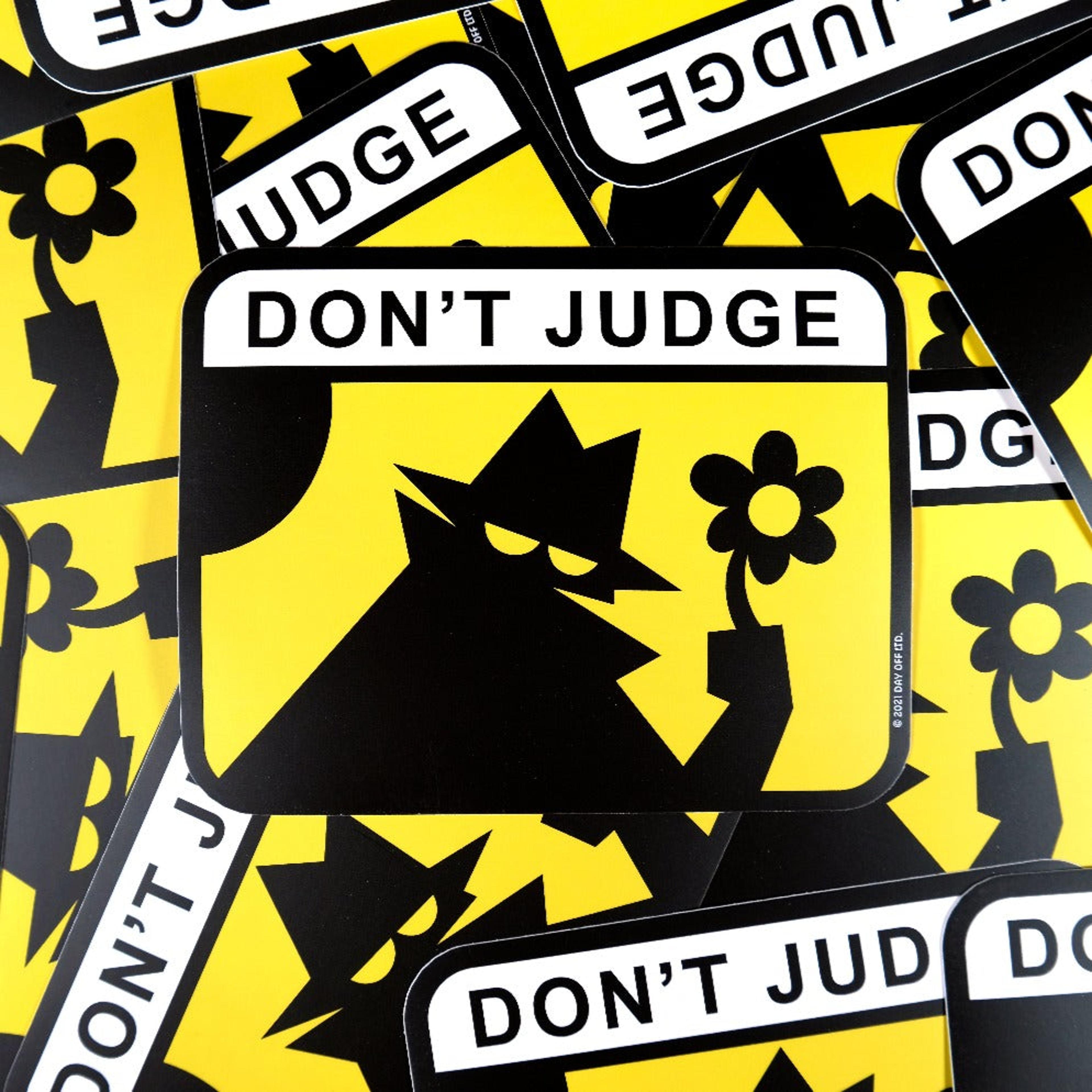 Alternate View 1 of Don't Judge Sticker