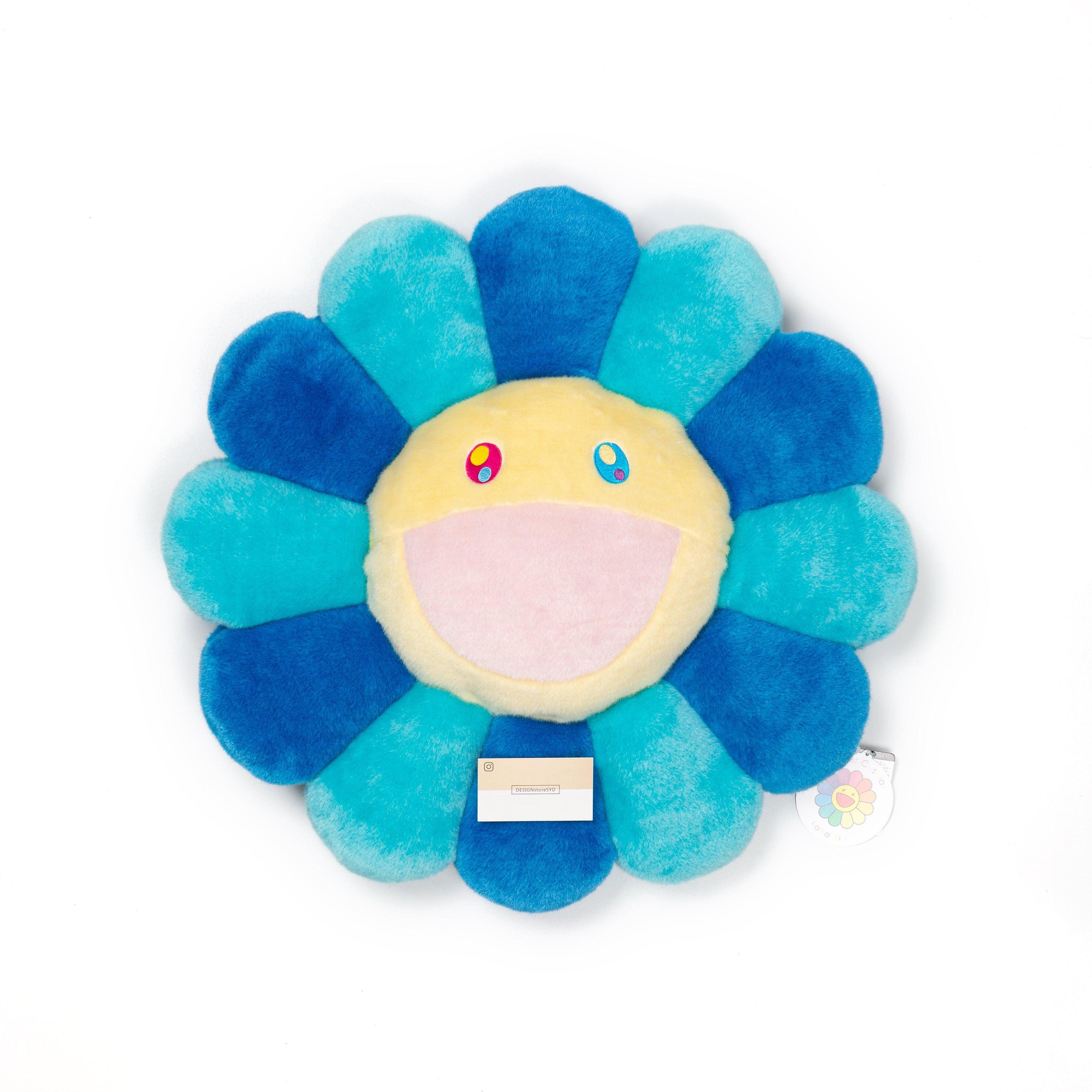 Takashi Murakami Flower Pillow Blue and Lt Blue