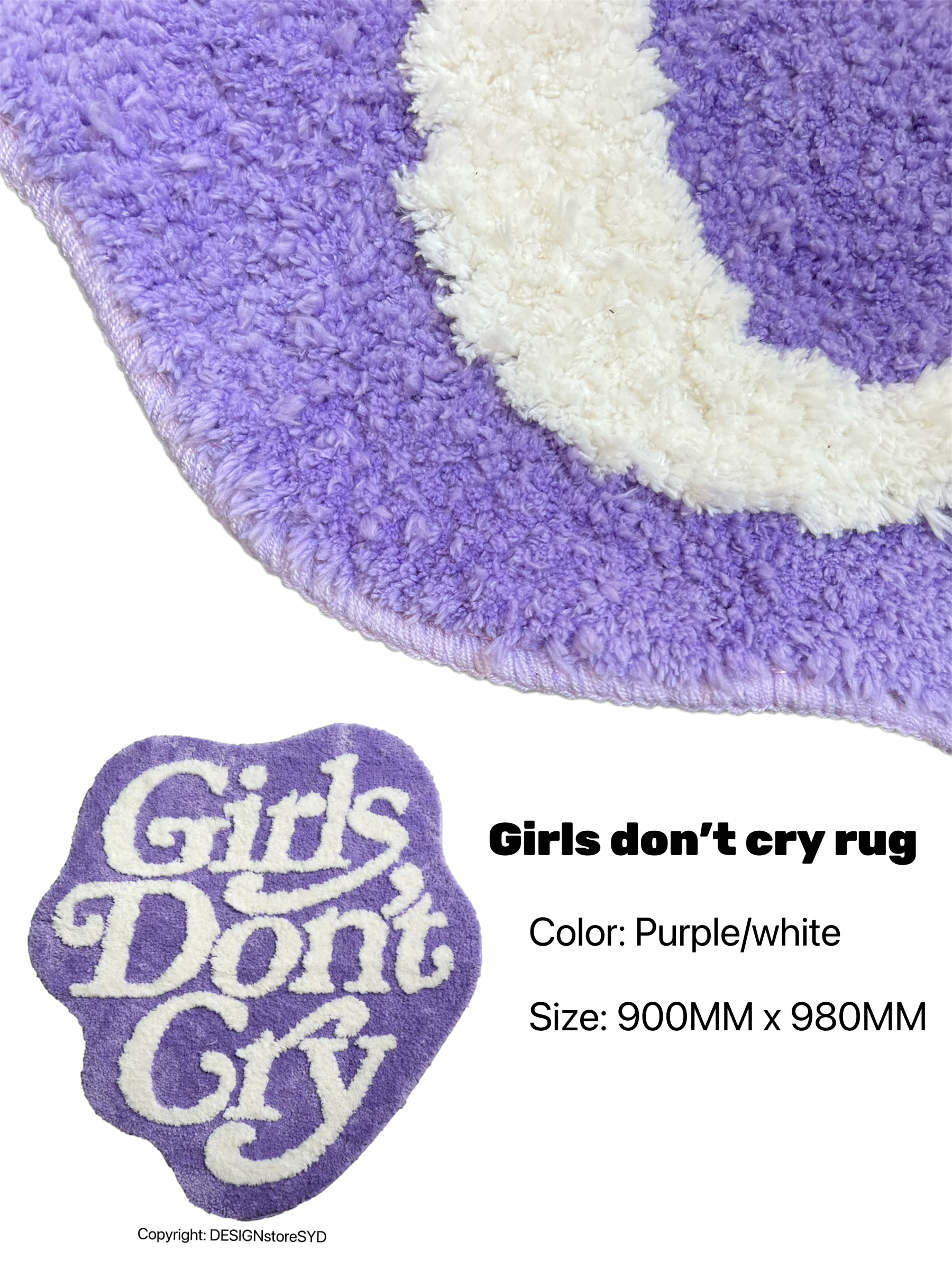 Girls Don’t Cry Rug Purple