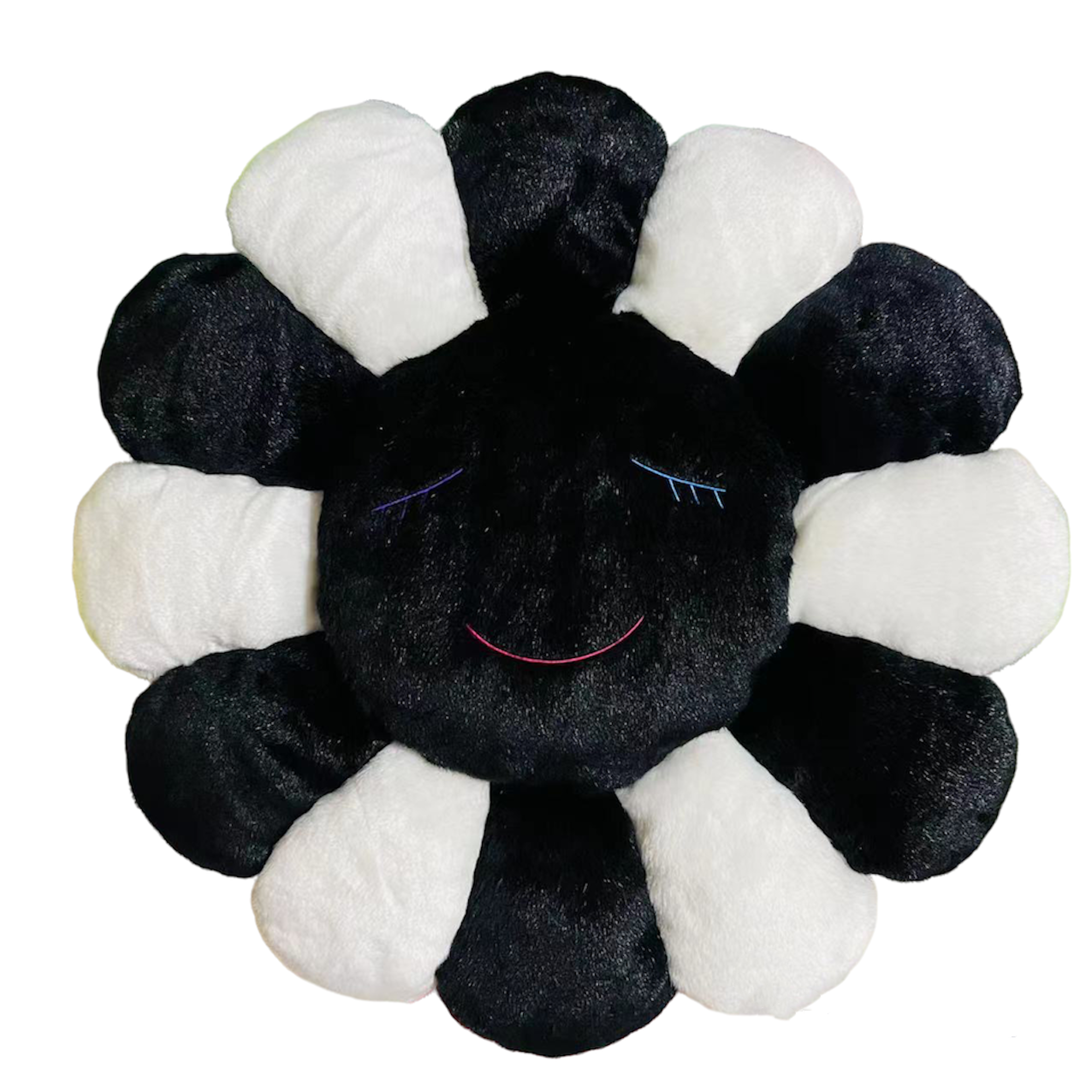 Alternate View 1 of Takashi Murakami flower pillow cushion black and white kaikai ki