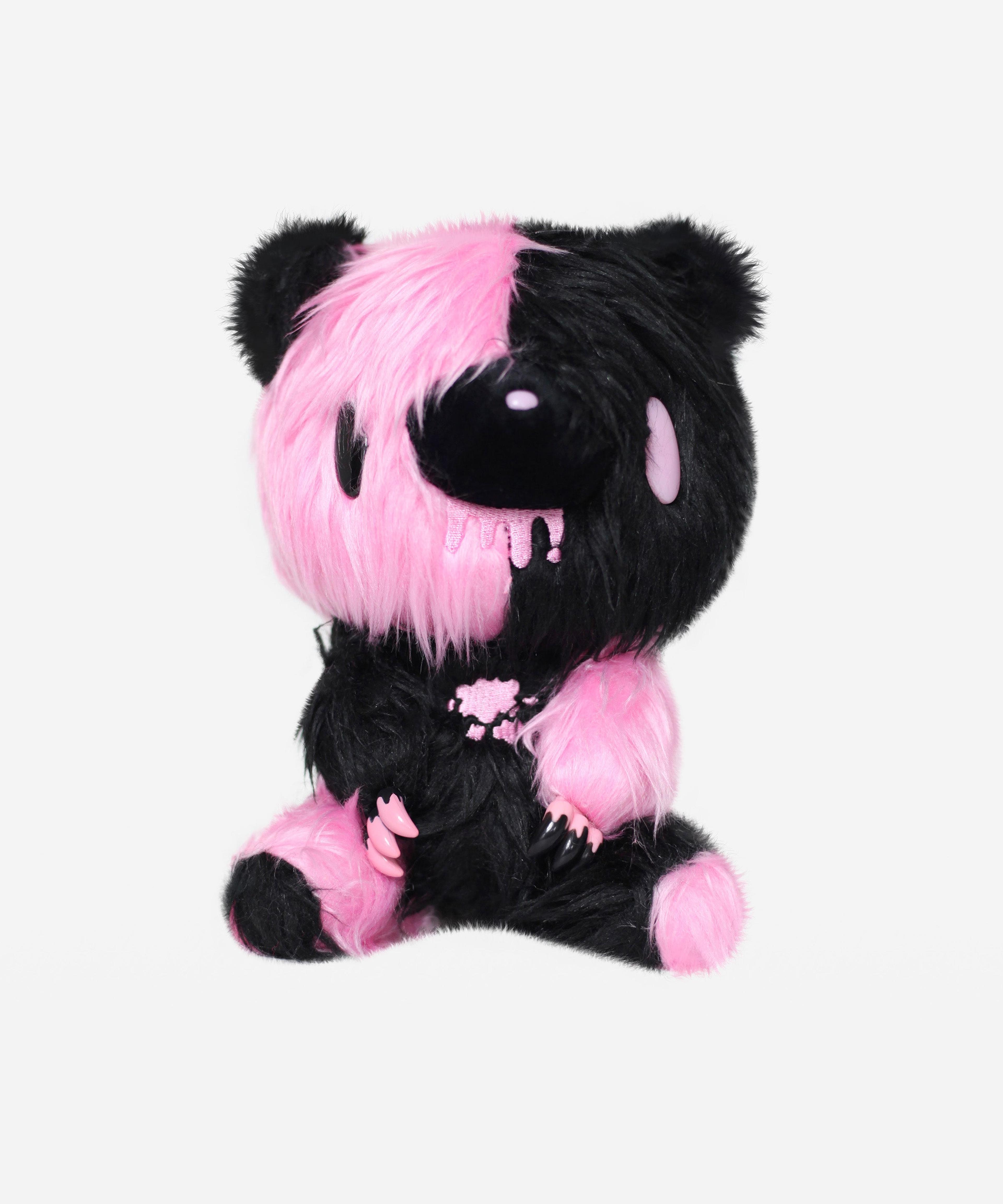 Shaggy Monotone Pink/Black Gloomy Bear 7" Plush