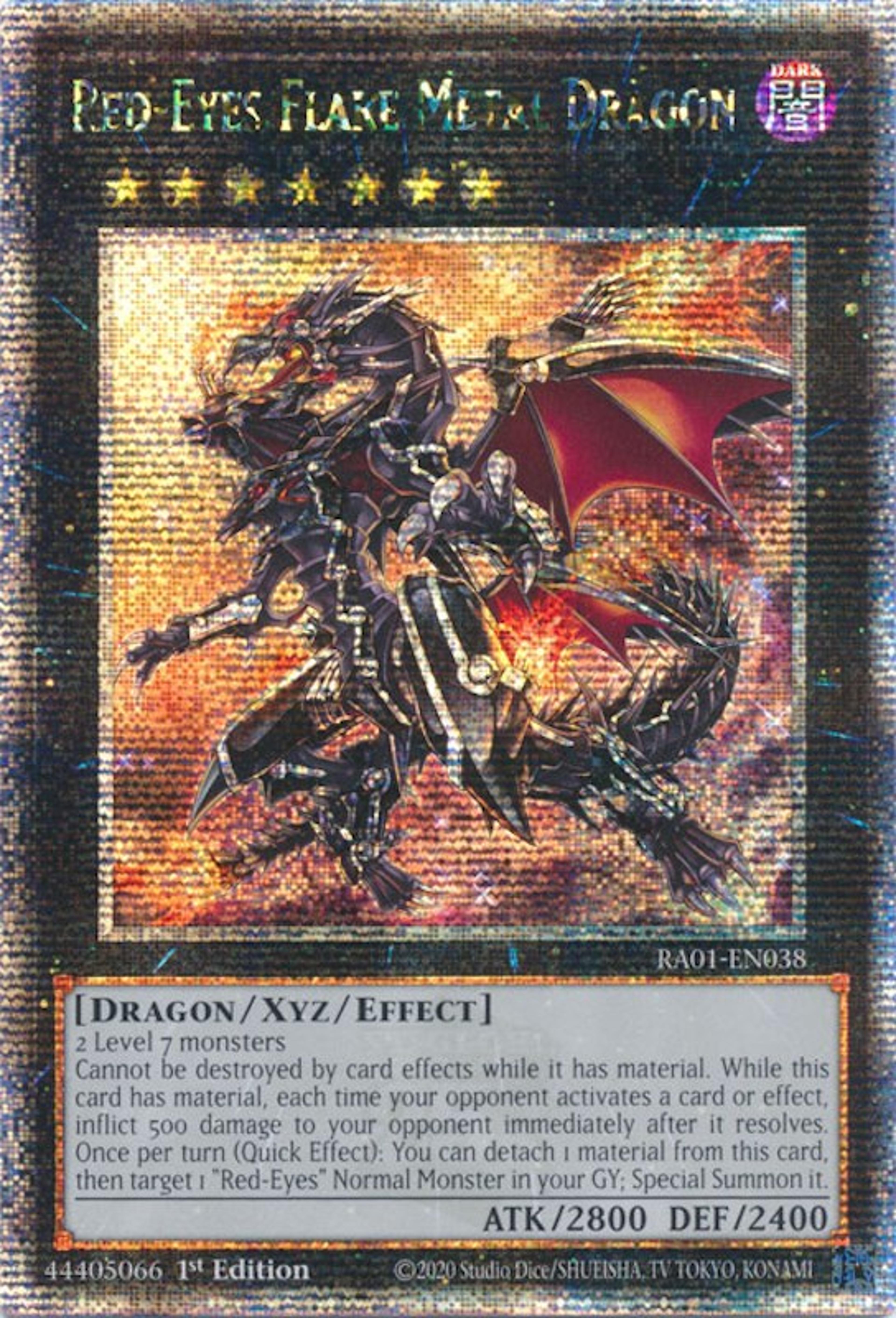 Red-Eyes Flare Metal Dragon [RA01-EN038] Quarter Century Secret 