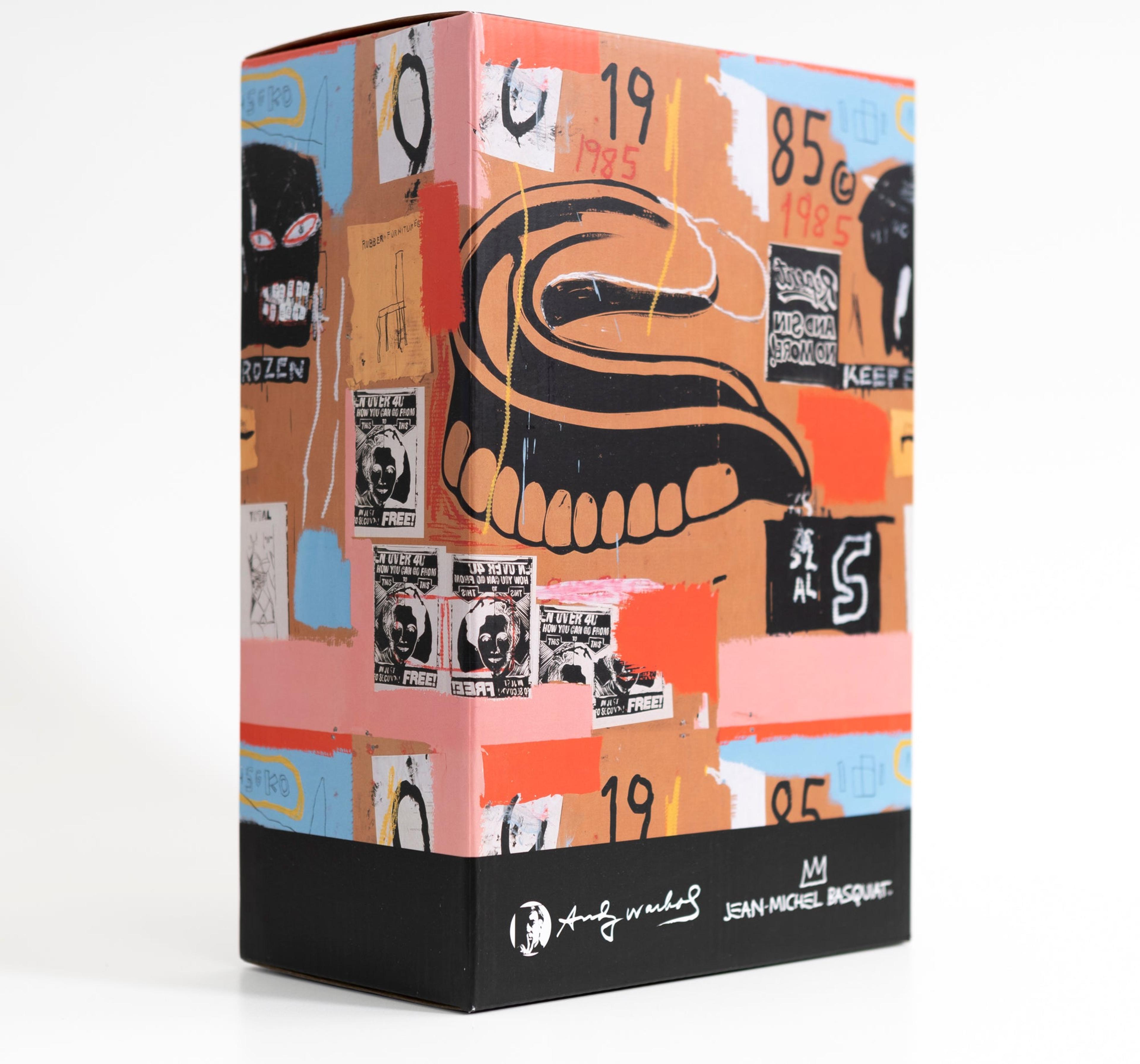 Alternate View 1 of BE@RBRICK - "Andy Warhol x Jean Michel Basquiat" (brown) 400% & 