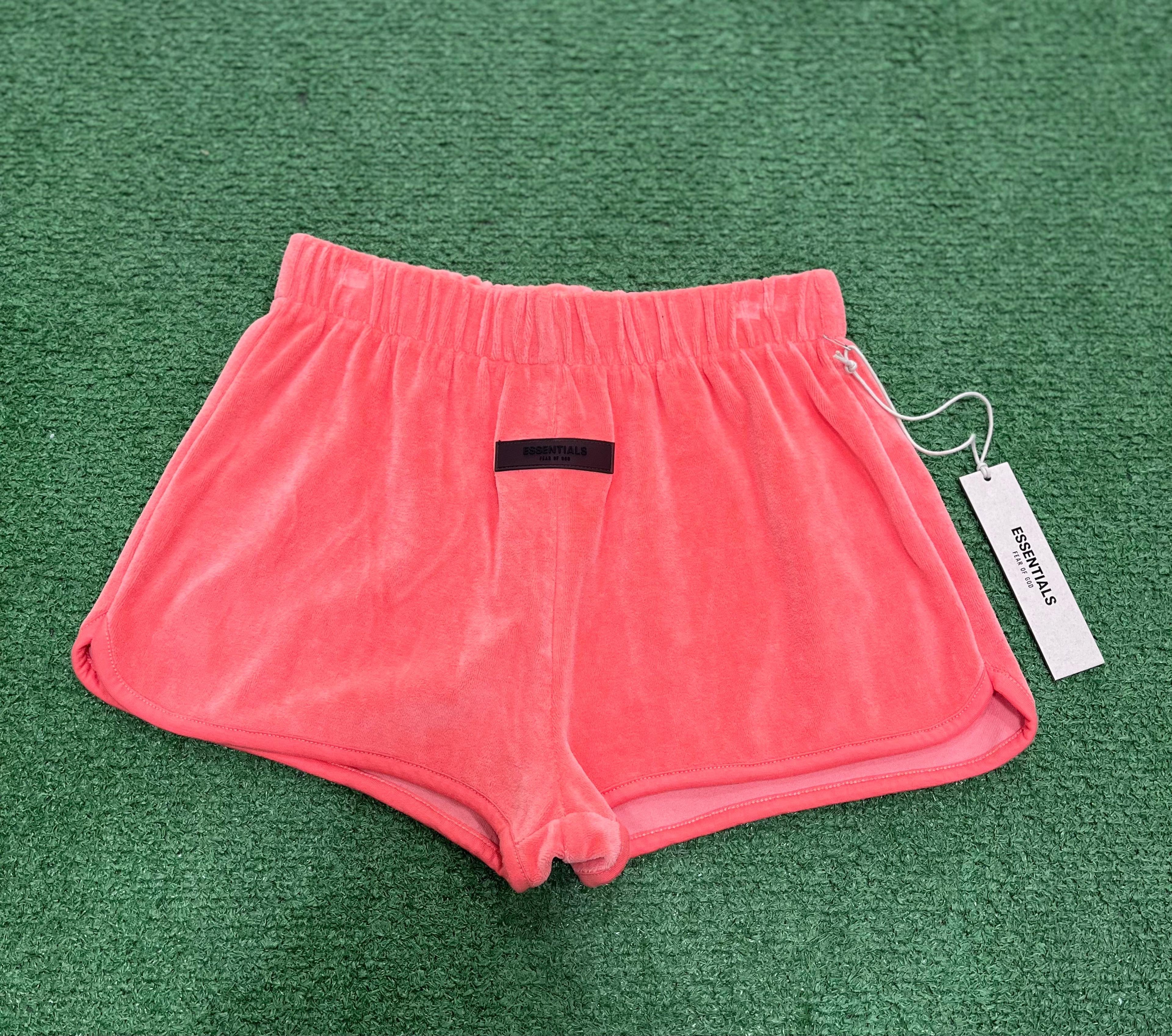 Alternate View 3 of Fear of God Essentials Women's Velour Short Coral