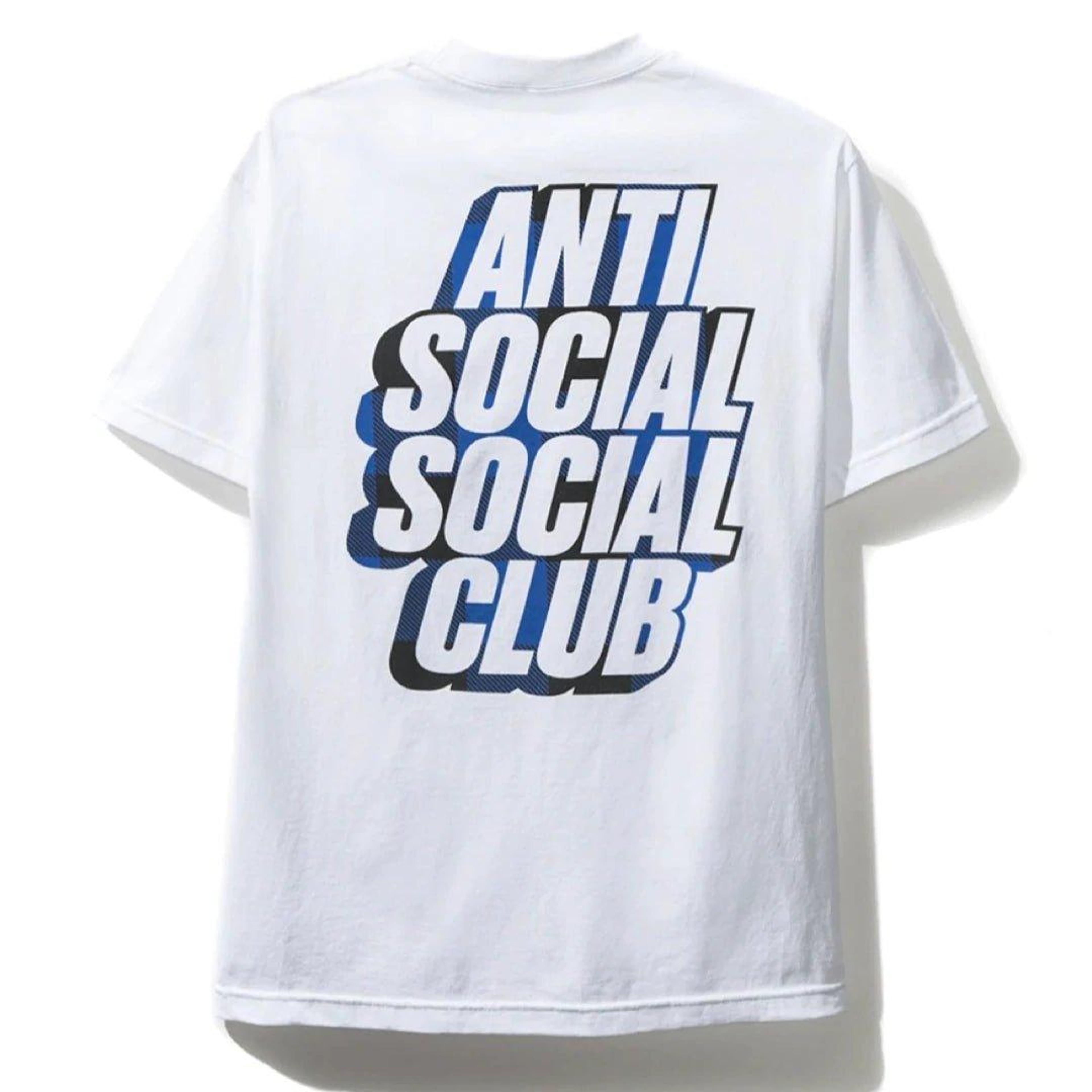 Alternate View 1 of Anti Social Social Club Plaid Blue Tee White