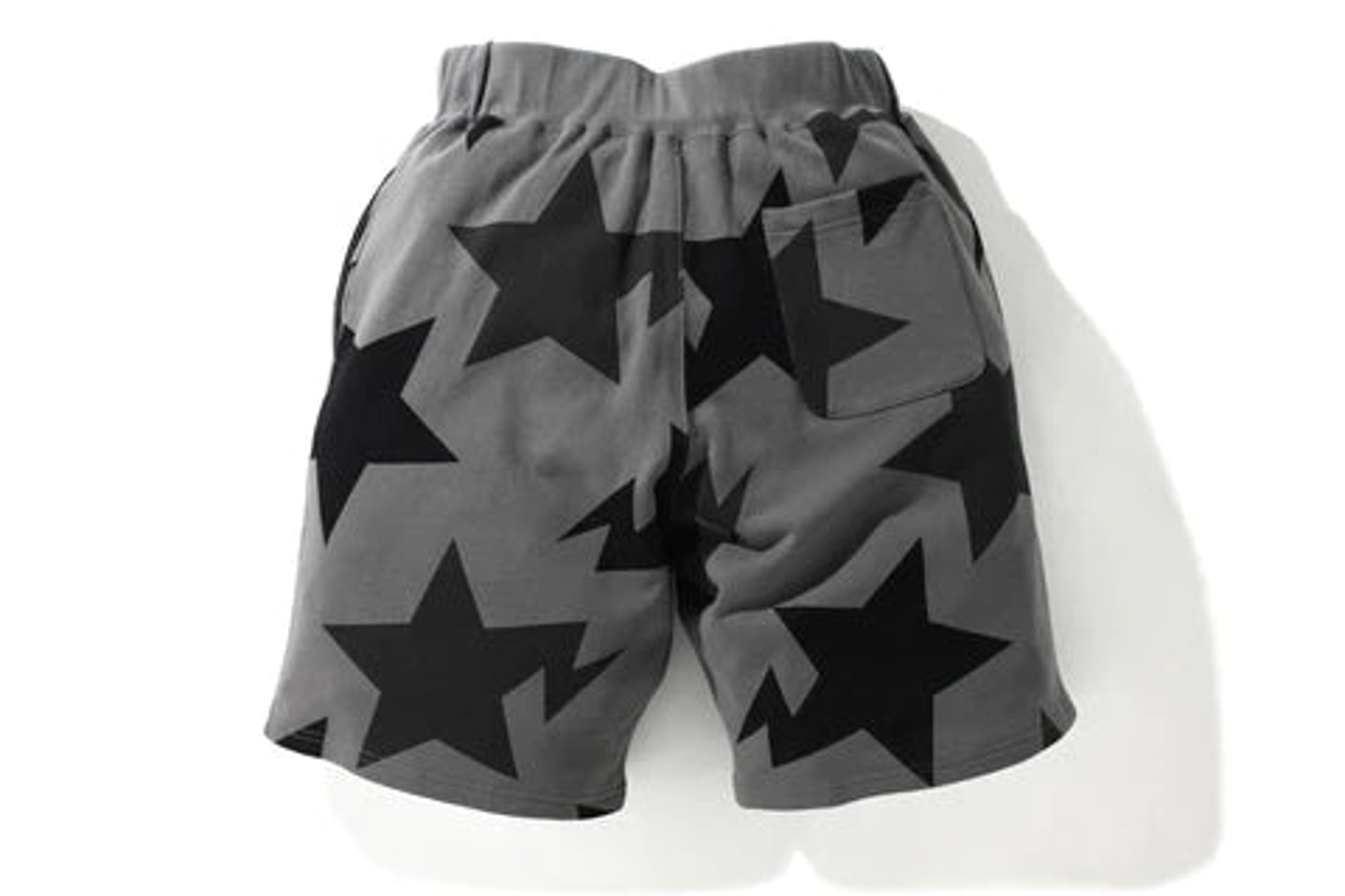 NTWRK - Bape Sta Pattern Wide Fit Sweat Shorts Black