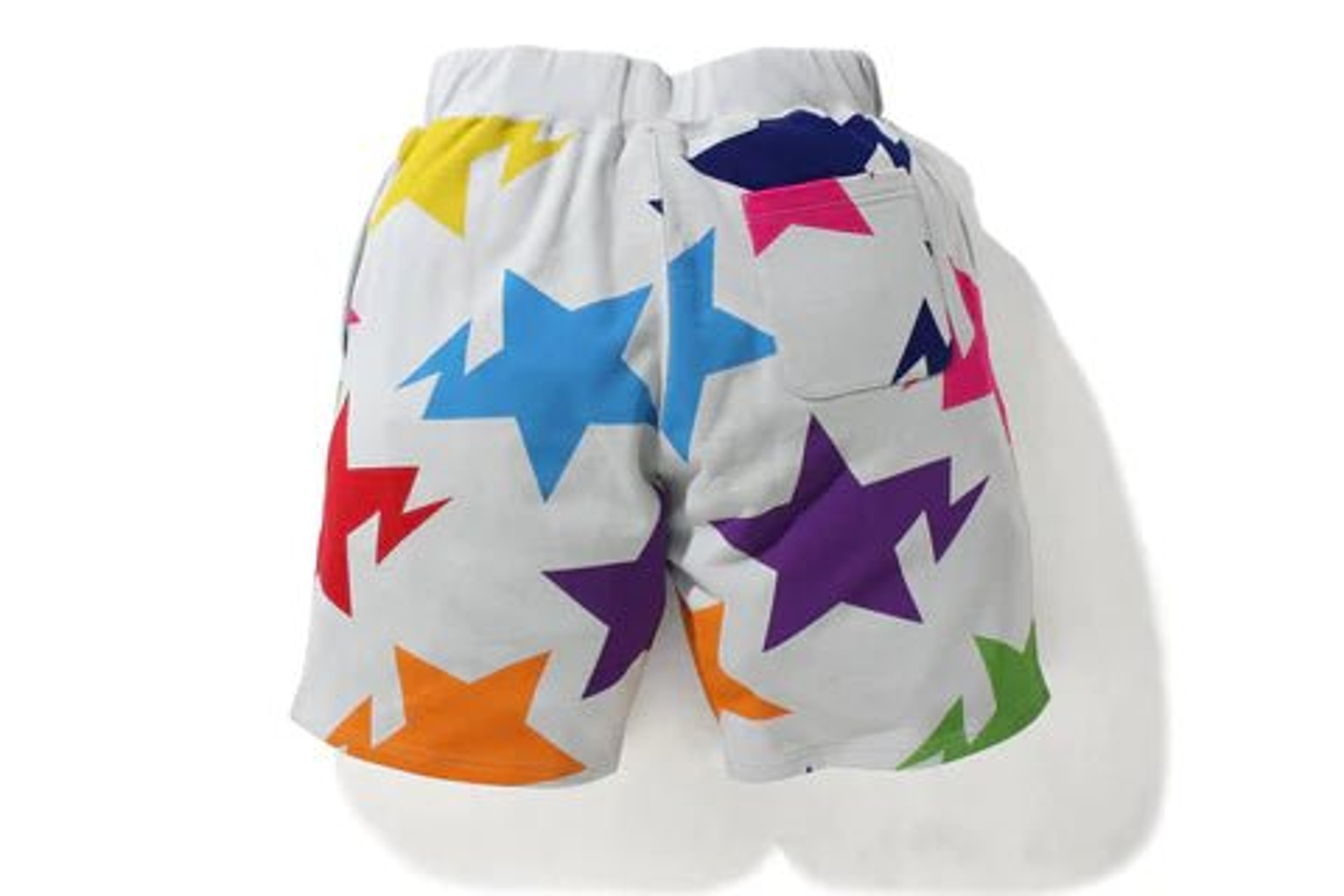 Alternate View 1 of Bape Sta Pattern Wide Fit Sweat Shorts Multicolor