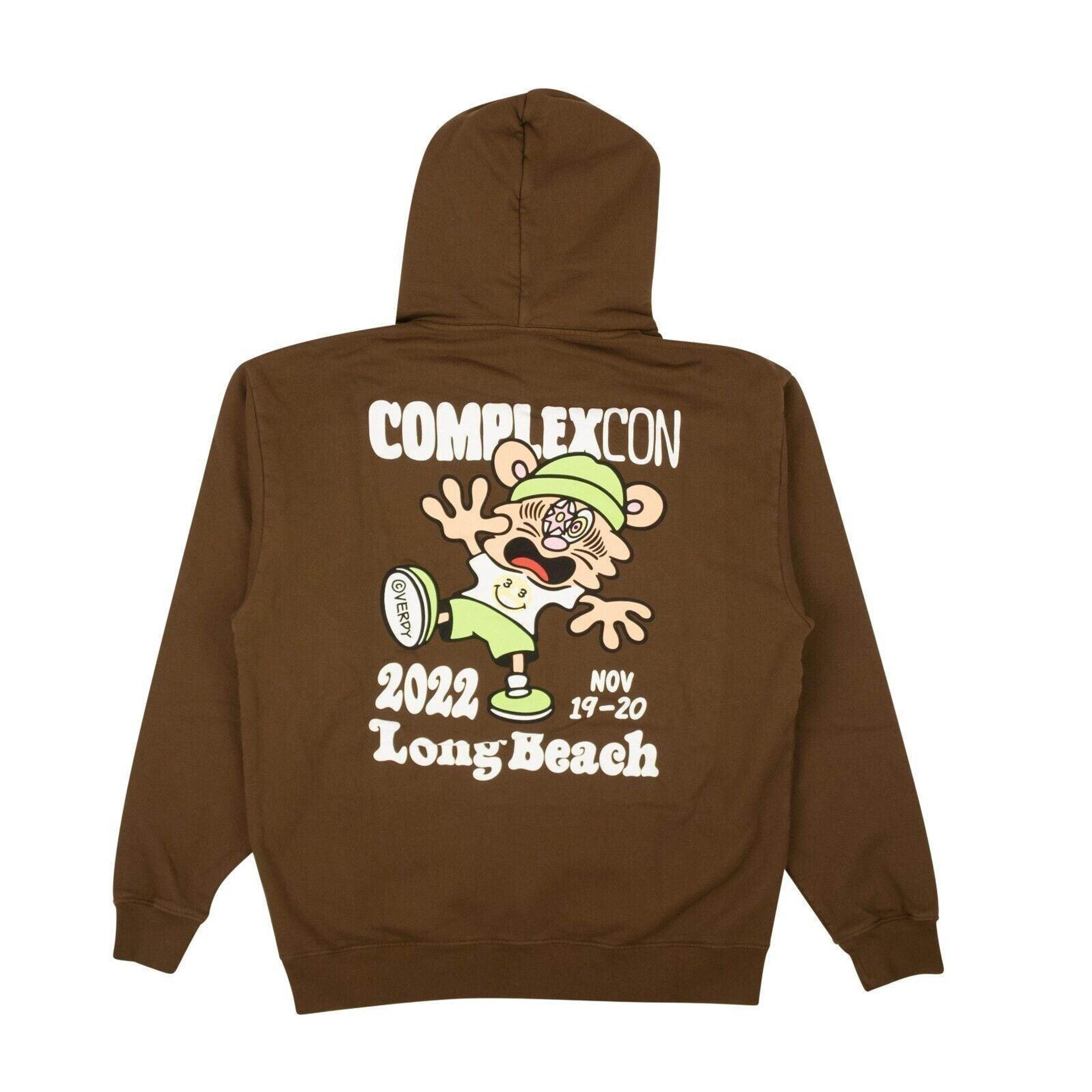 Alternate View 1 of Complexcon x Verdy Brown Chest Logo Graphic Hoodie Brown