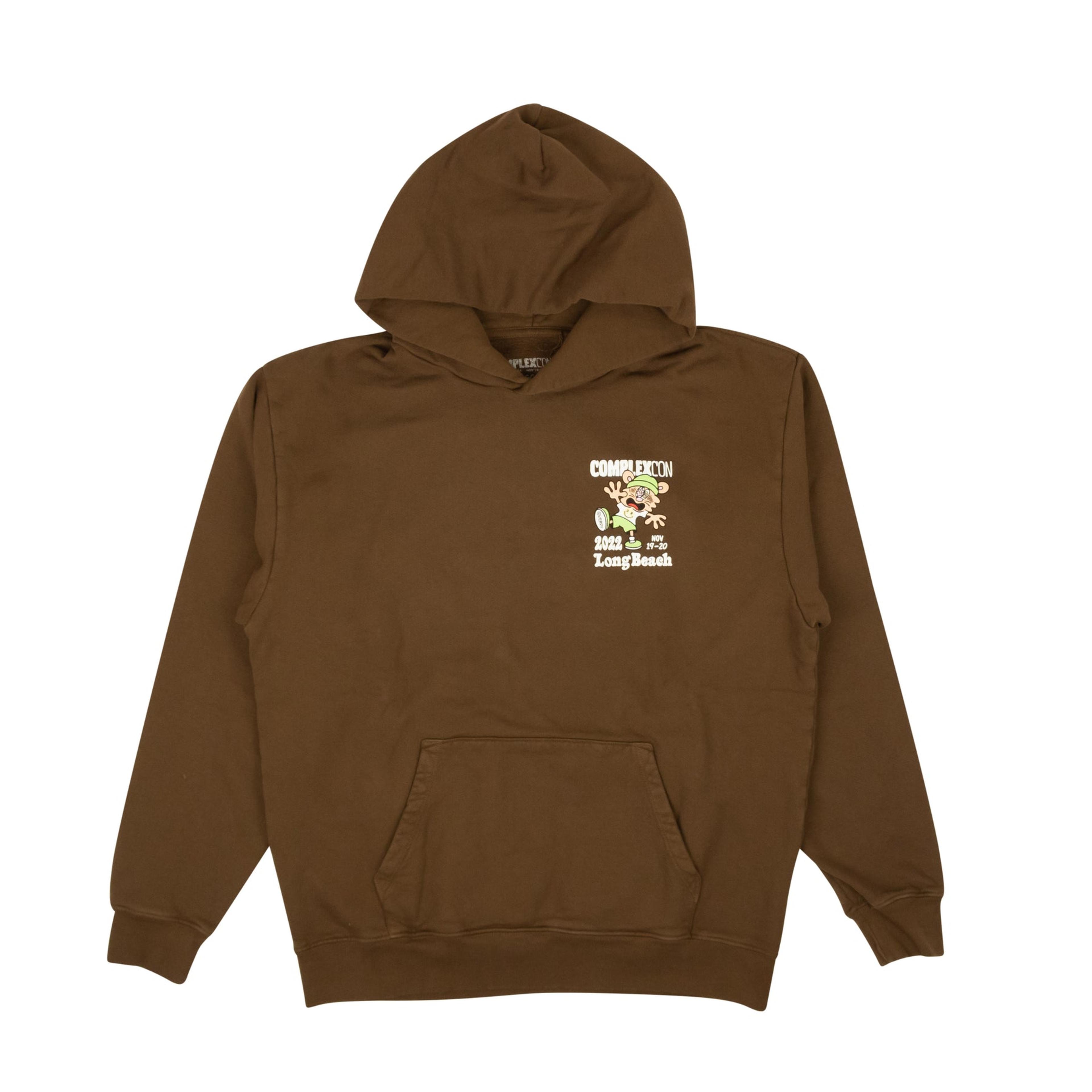 Complexcon x Verdy Brown Chest Logo Graphic Hoodie Brown