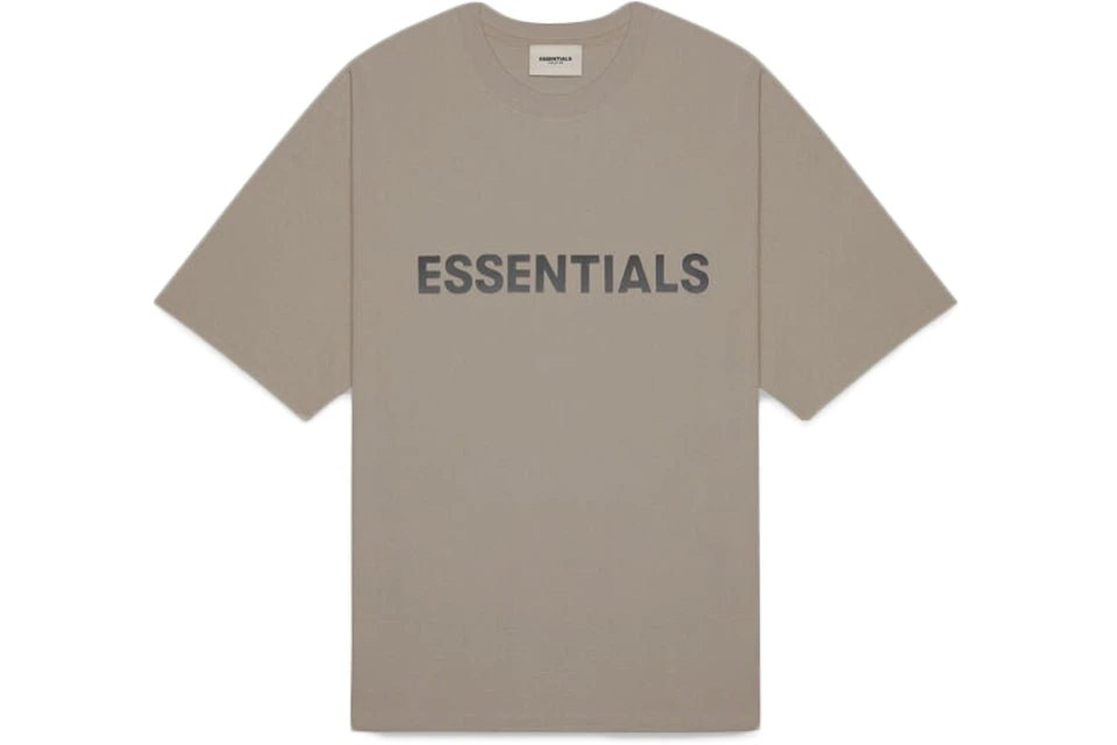 Fear of God Essentials Boxy Tee Appliqué Logo Taupe