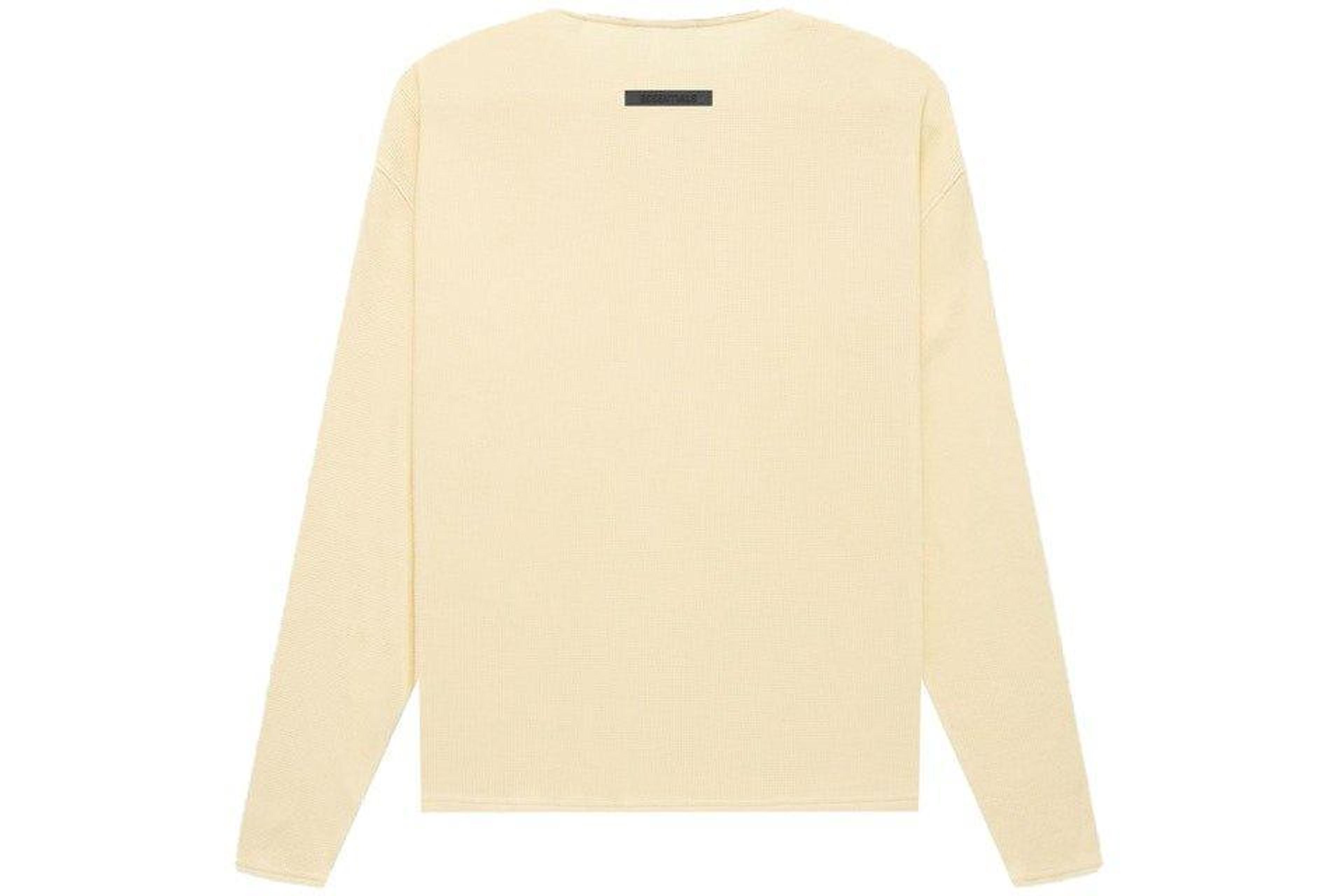 Alternate View 1 of Fear of god Essentials Thermal Henley Long Sleeve Tee Cream