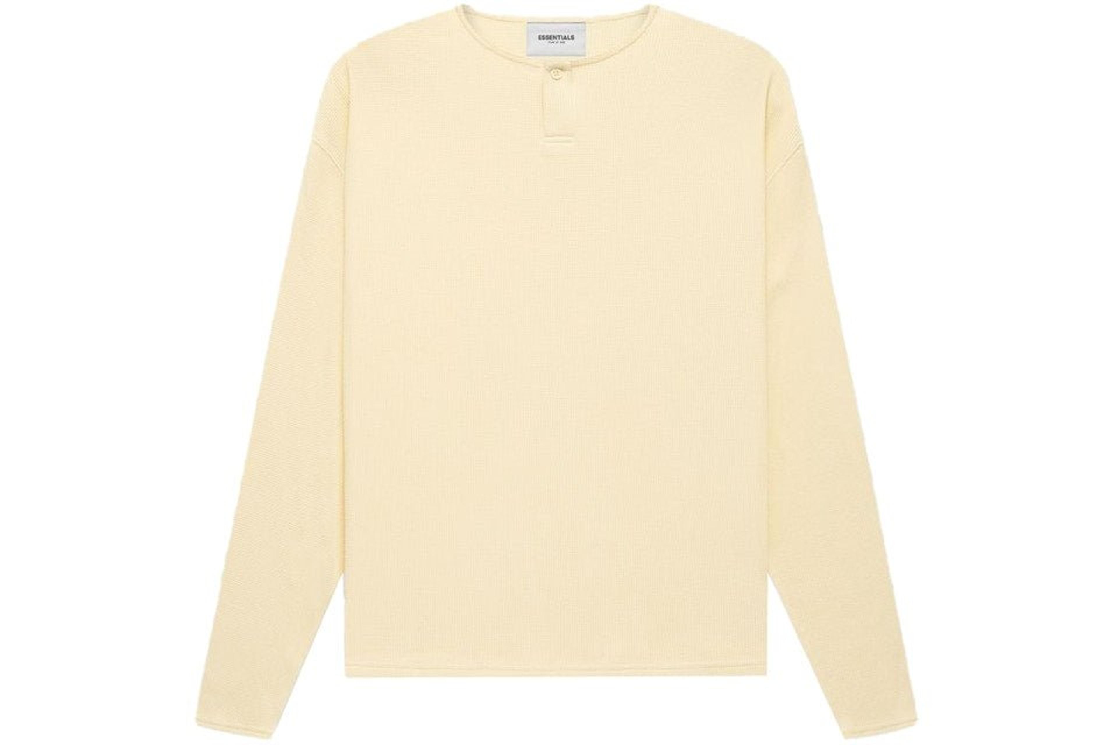 Fear of god Essentials Thermal Henley Long Sleeve Tee Cream