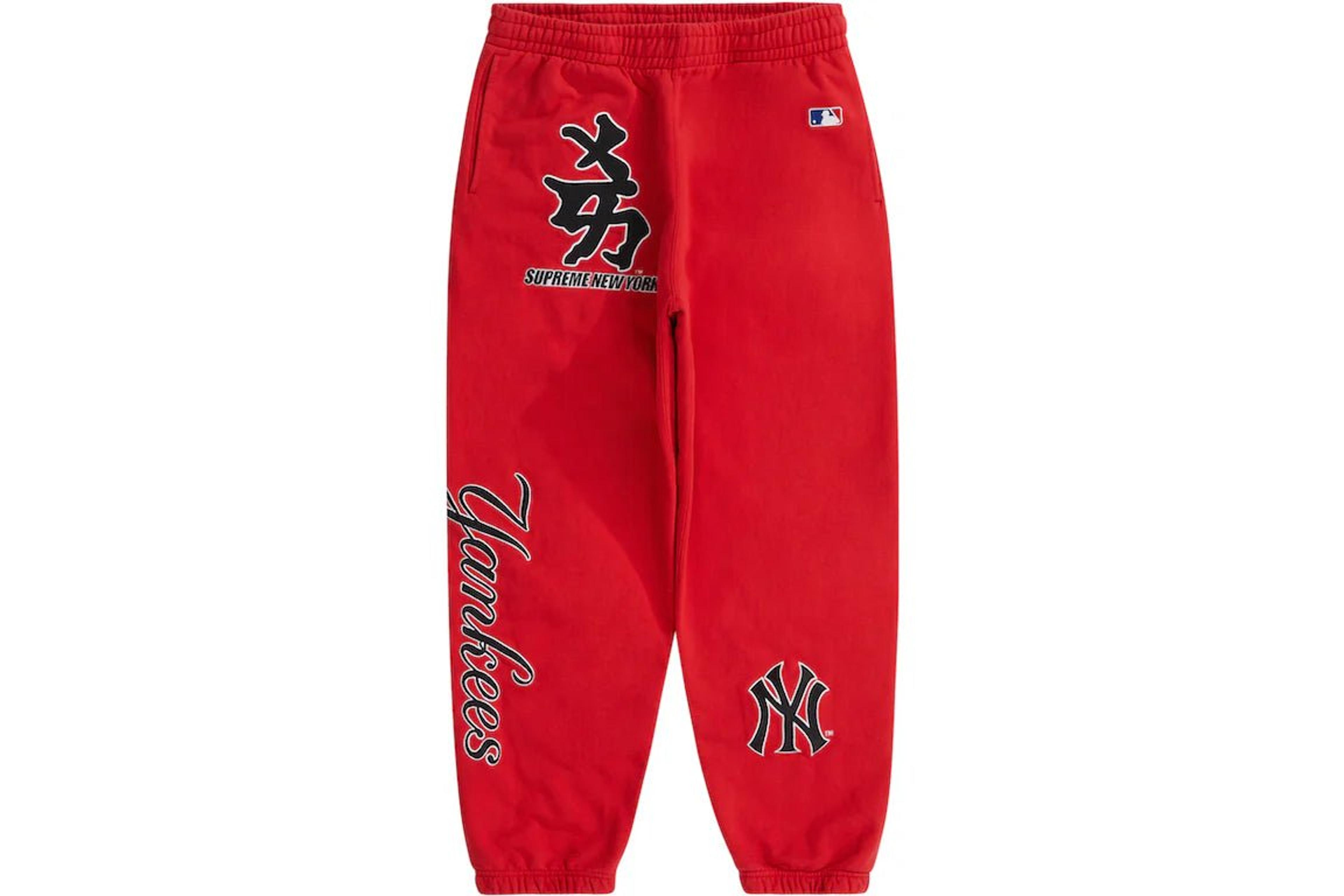 Supreme New York Yankees Kanji Sweatpant Red