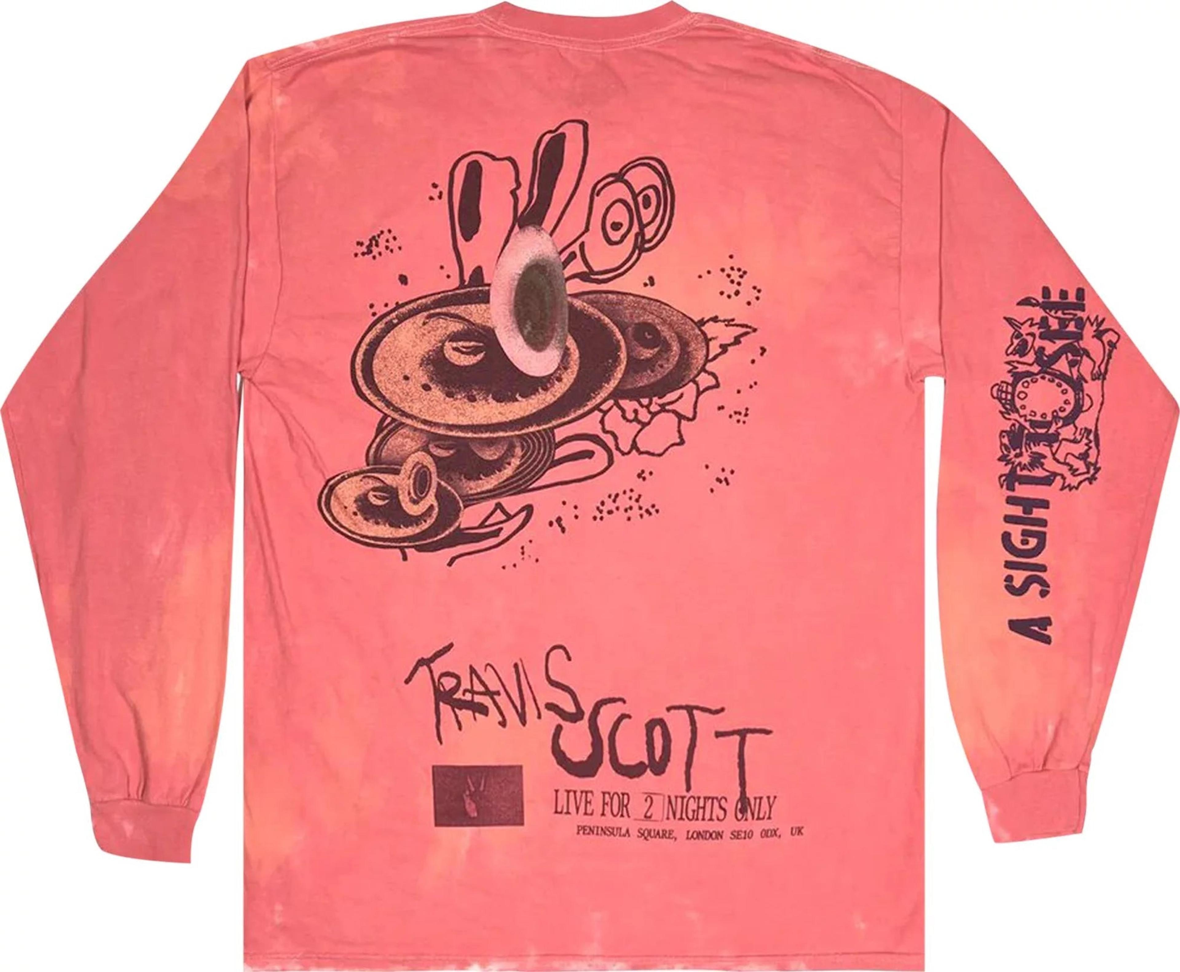 Alternate View 1 of Travis Scott O2 Live Long-Sleeve Pink Tie-Dye