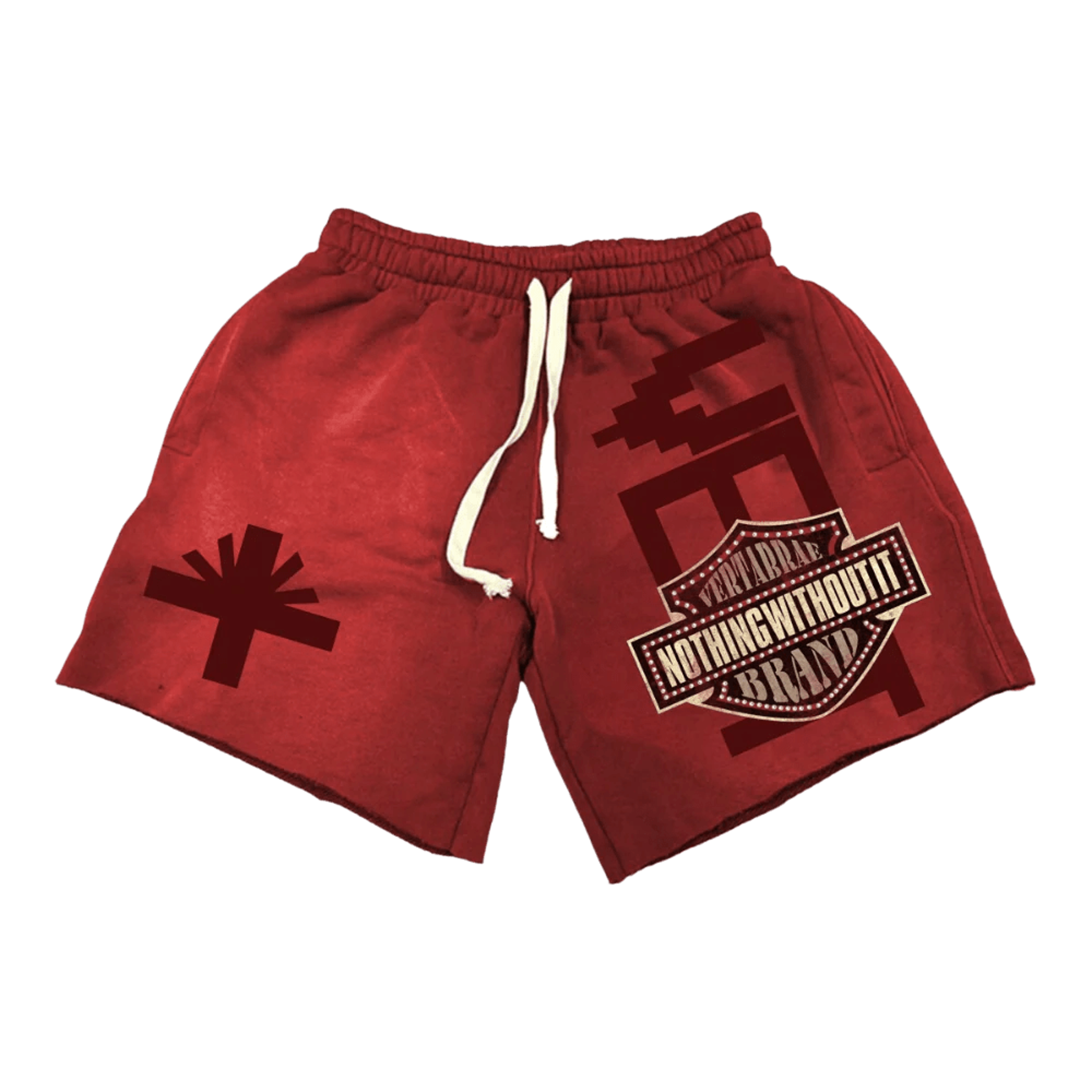 Vertabrae Red Double Emblem Shorts