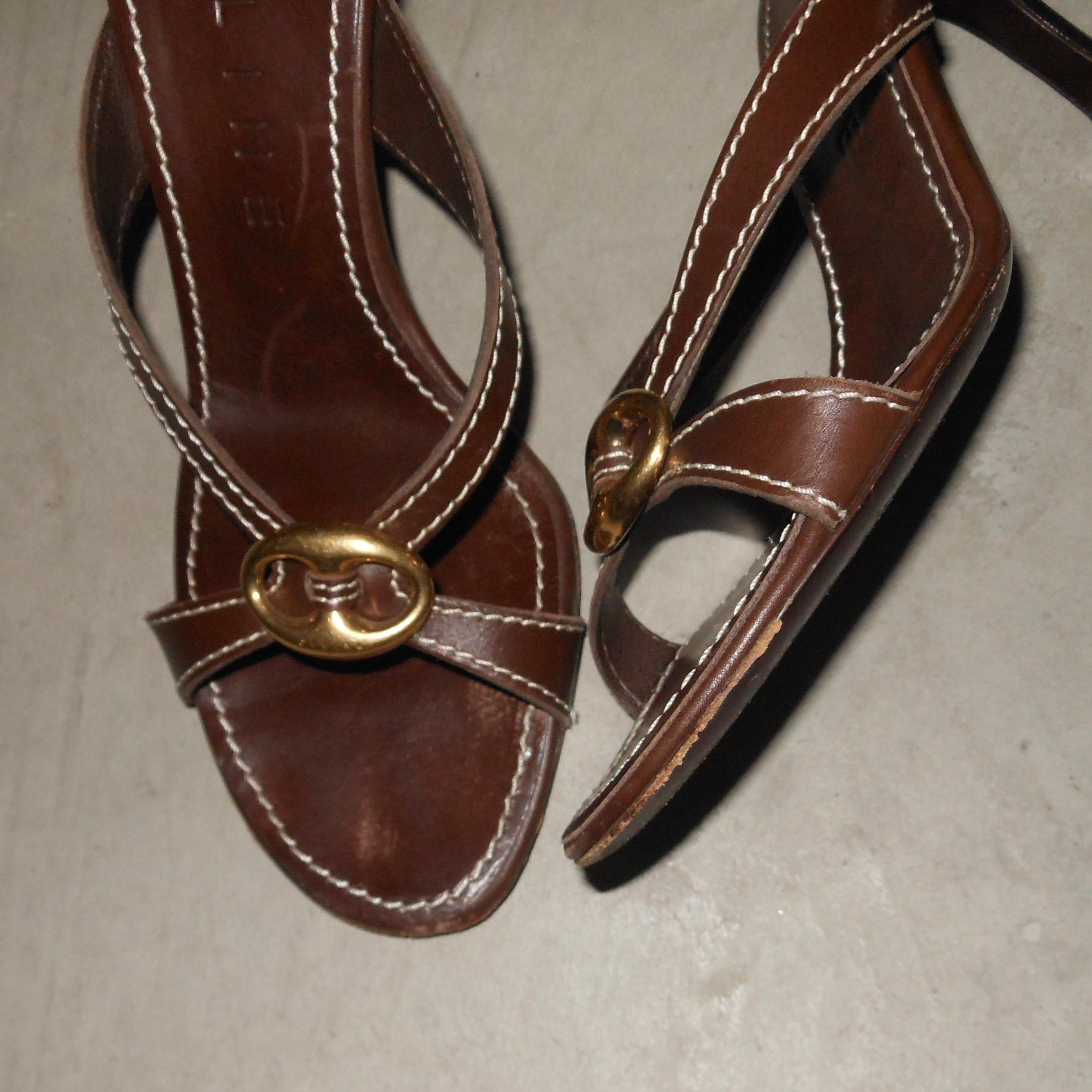 Alternate View 6 of Celine Brown Leather Heels (35)