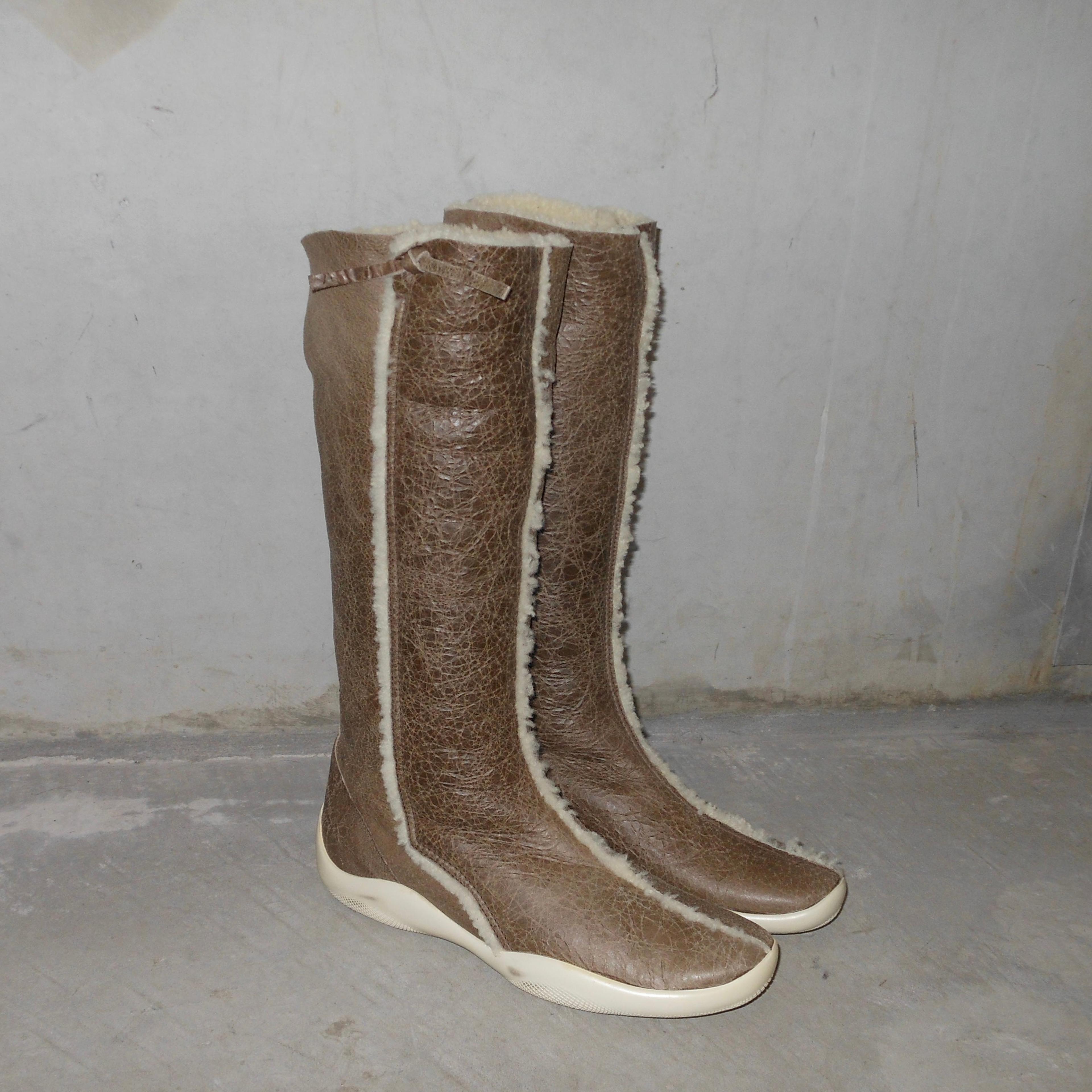 Prada Sport Shearling Boots (36)