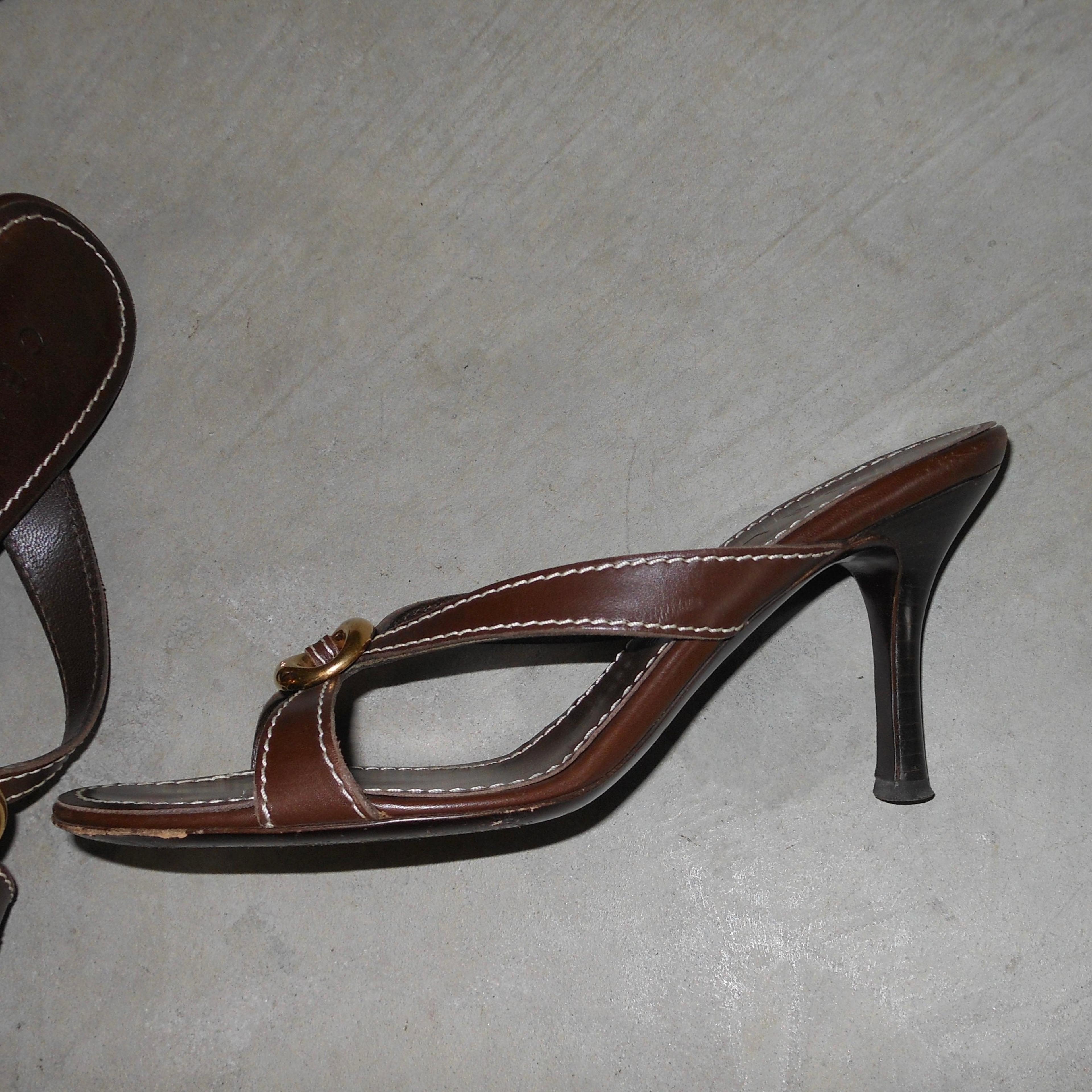 Alternate View 5 of Celine Brown Leather Heels (35)