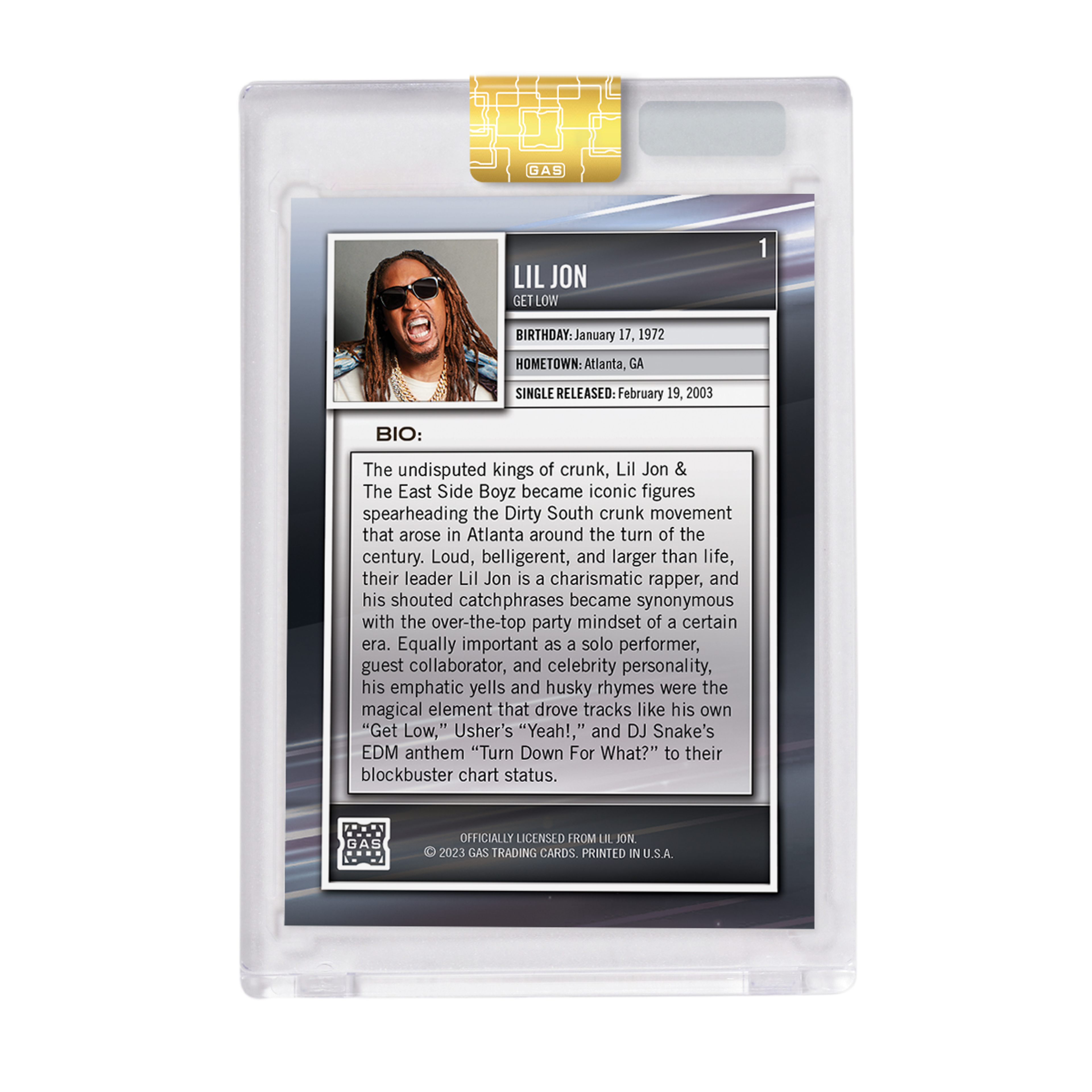 Alternate View 3 of Limited Edition Lil Jon 2024 GAS Cracked Ice Foil Prism Trading 