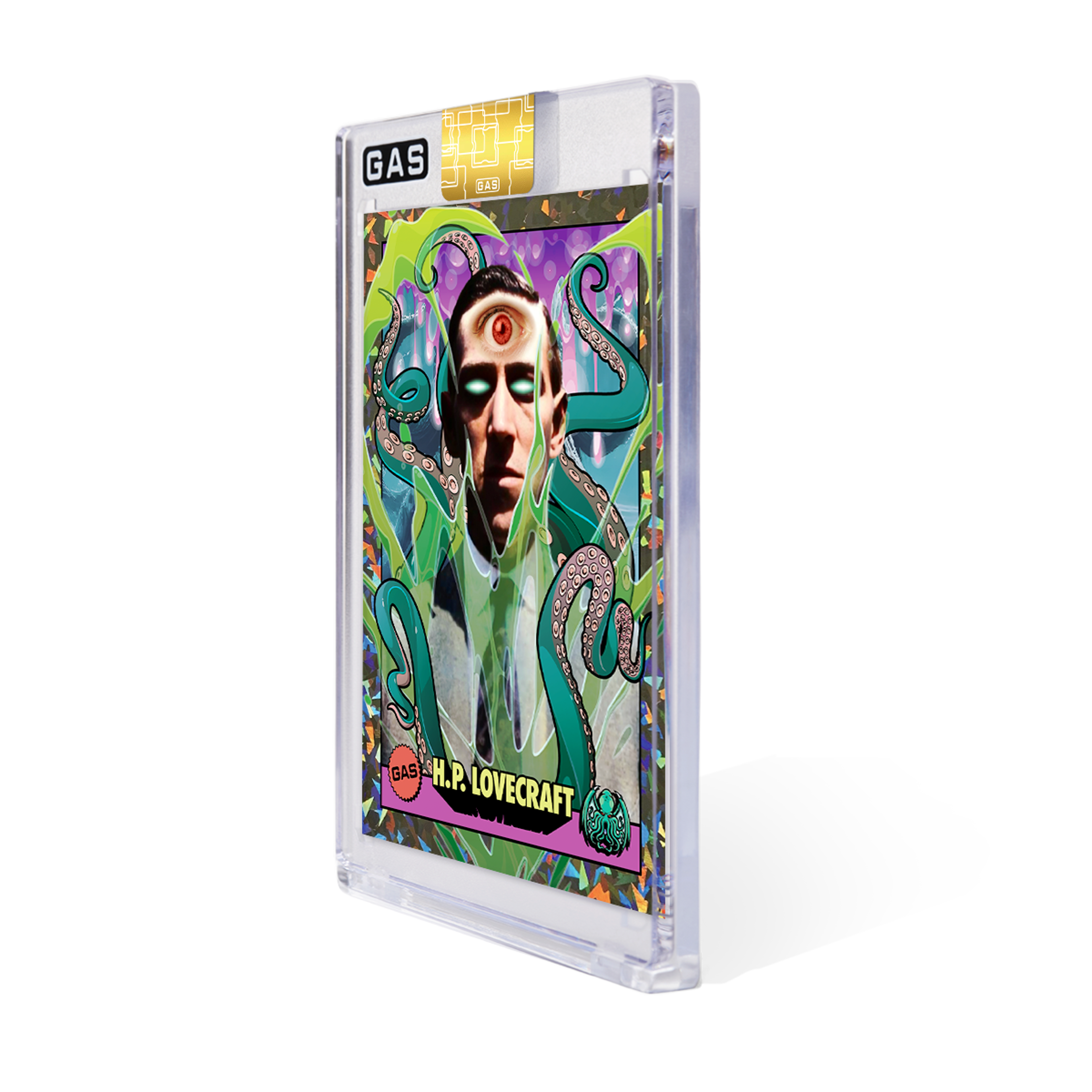Alternate View 1 of Limited Edition GAS Series 3 #21 H.P. Lovecraft Cracked Foil Pri