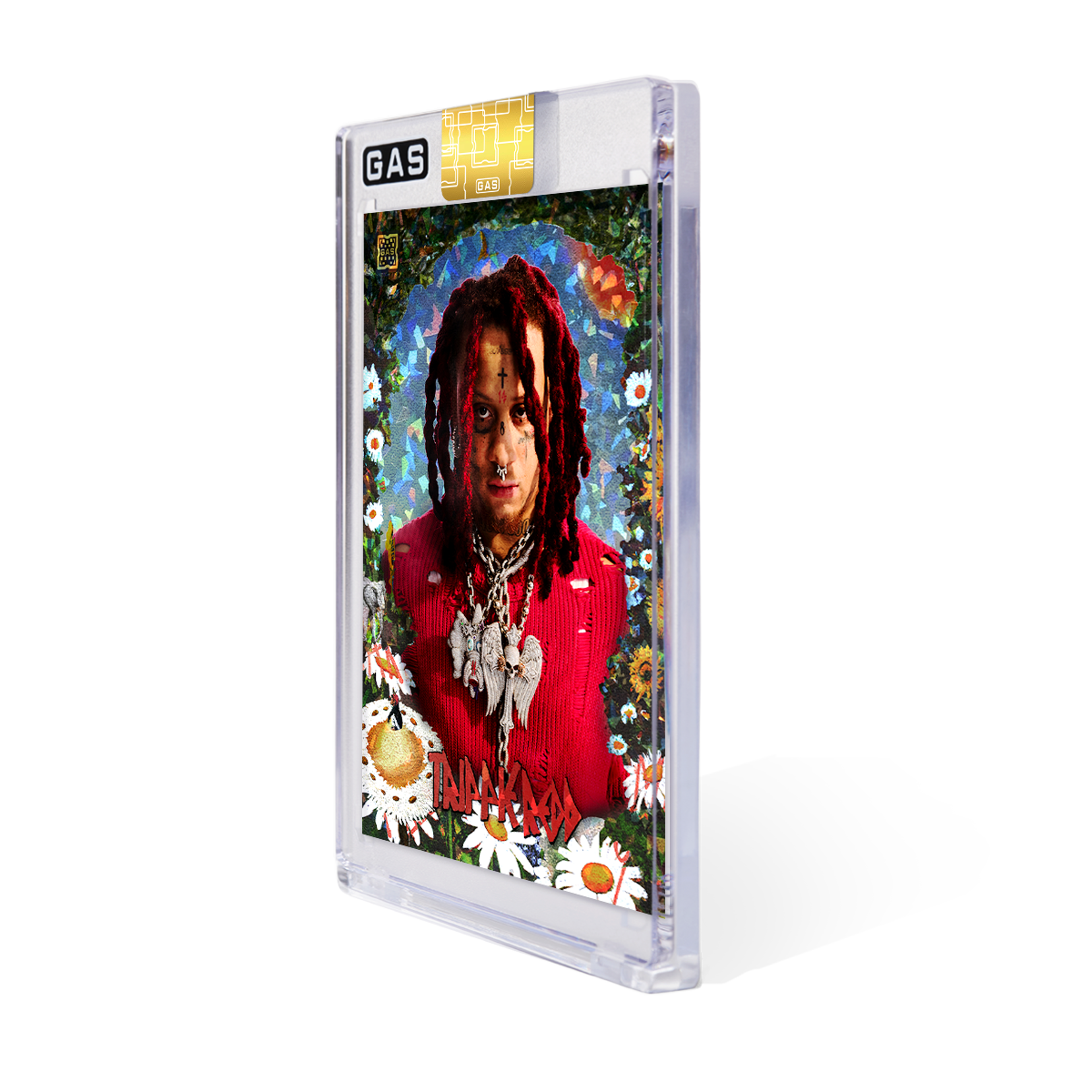 Alternate View 7 of Limited Edition Trippie Redd Cracked Foil #’d to 100 GAS Card 