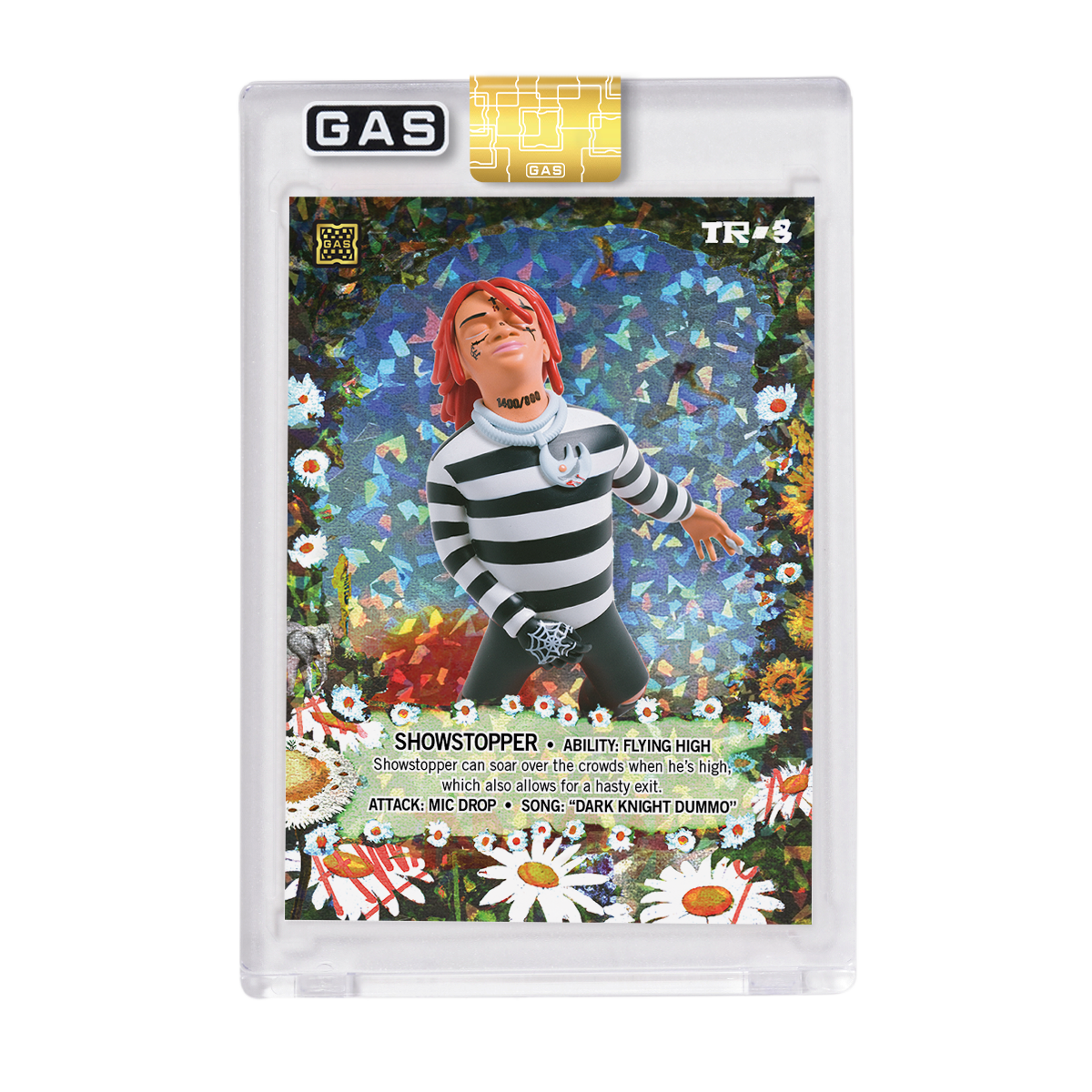 Alternate View 10 of Limited Edition Trippie Redd Cracked Foil #’d to 100 GAS Card 