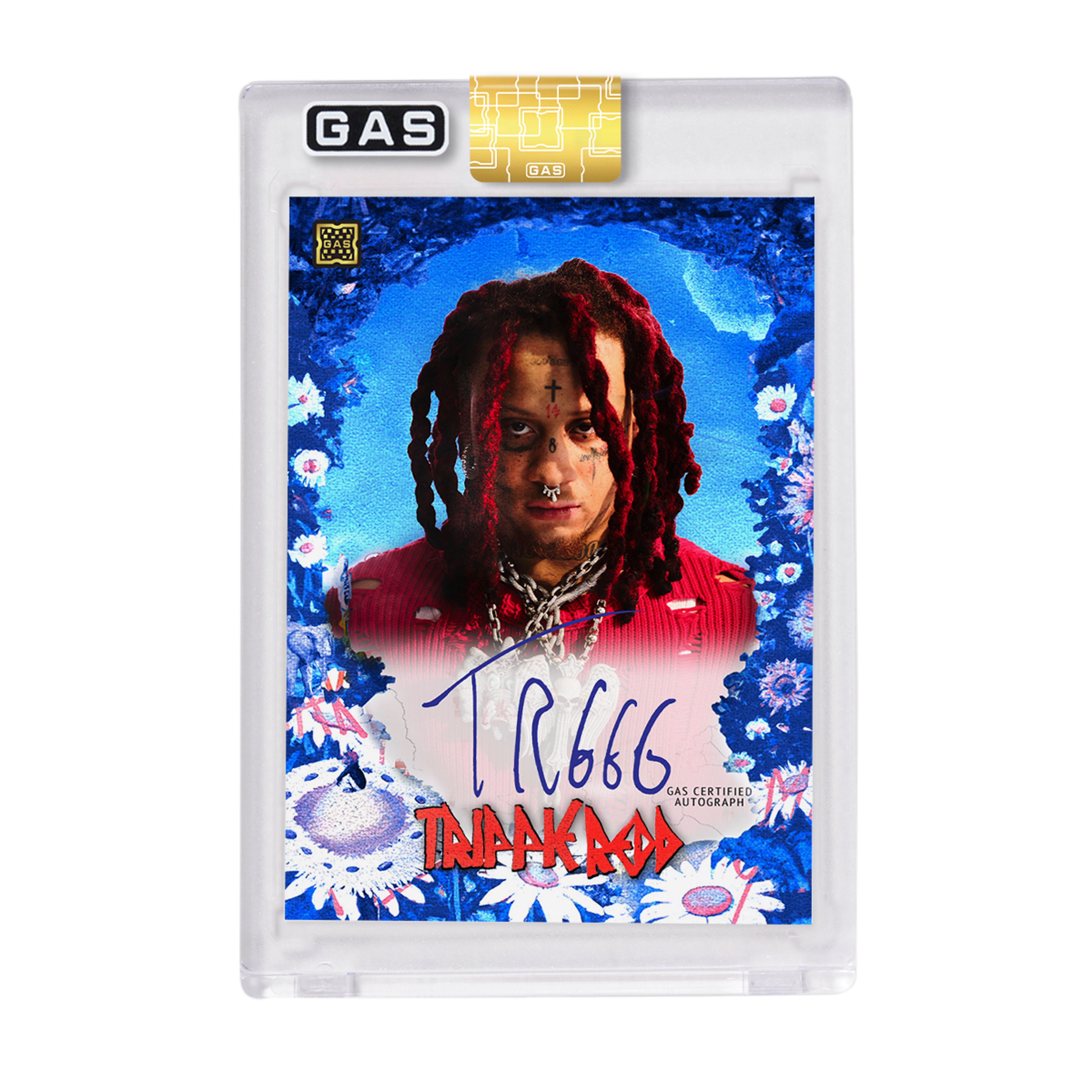 Alternate View 4 of Limited Edition Trippie Redd Cracked Foil #’d to 100 GAS Card 