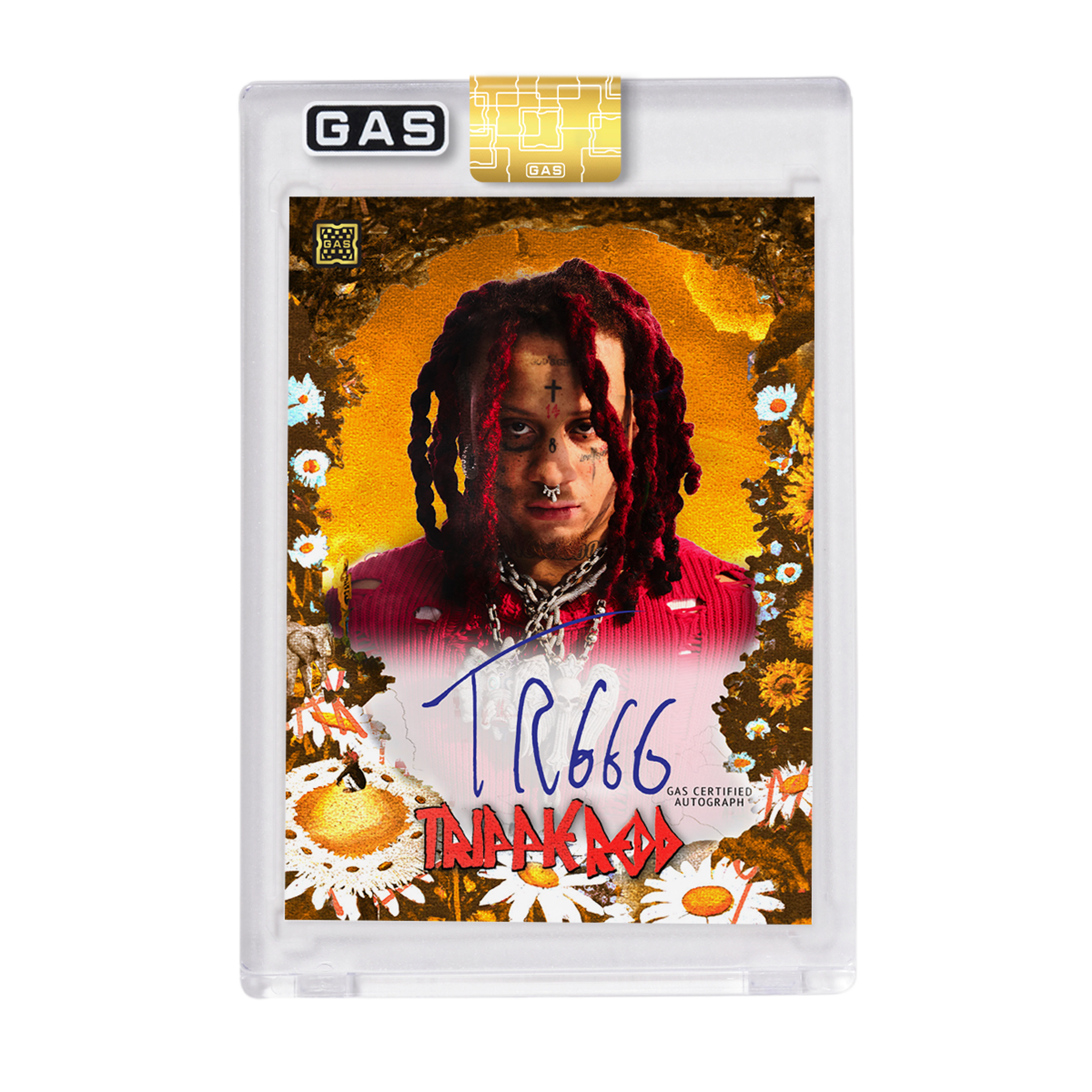 Alternate View 1 of Limited Edition Trippie Redd Cracked Foil #’d to 100 GAS Card 