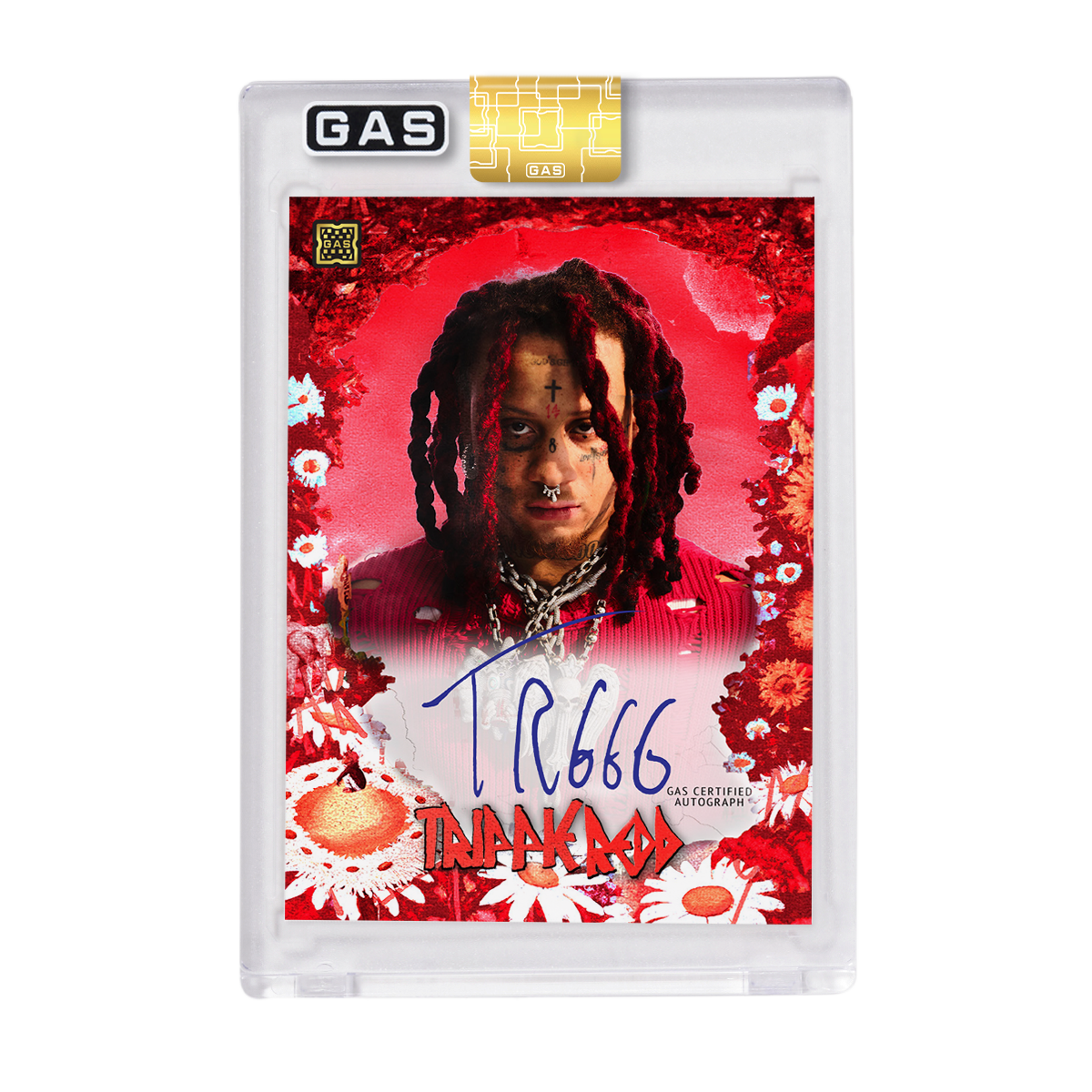 Alternate View 5 of Limited Edition Trippie Redd Cracked Foil #’d to 100 GAS Card 