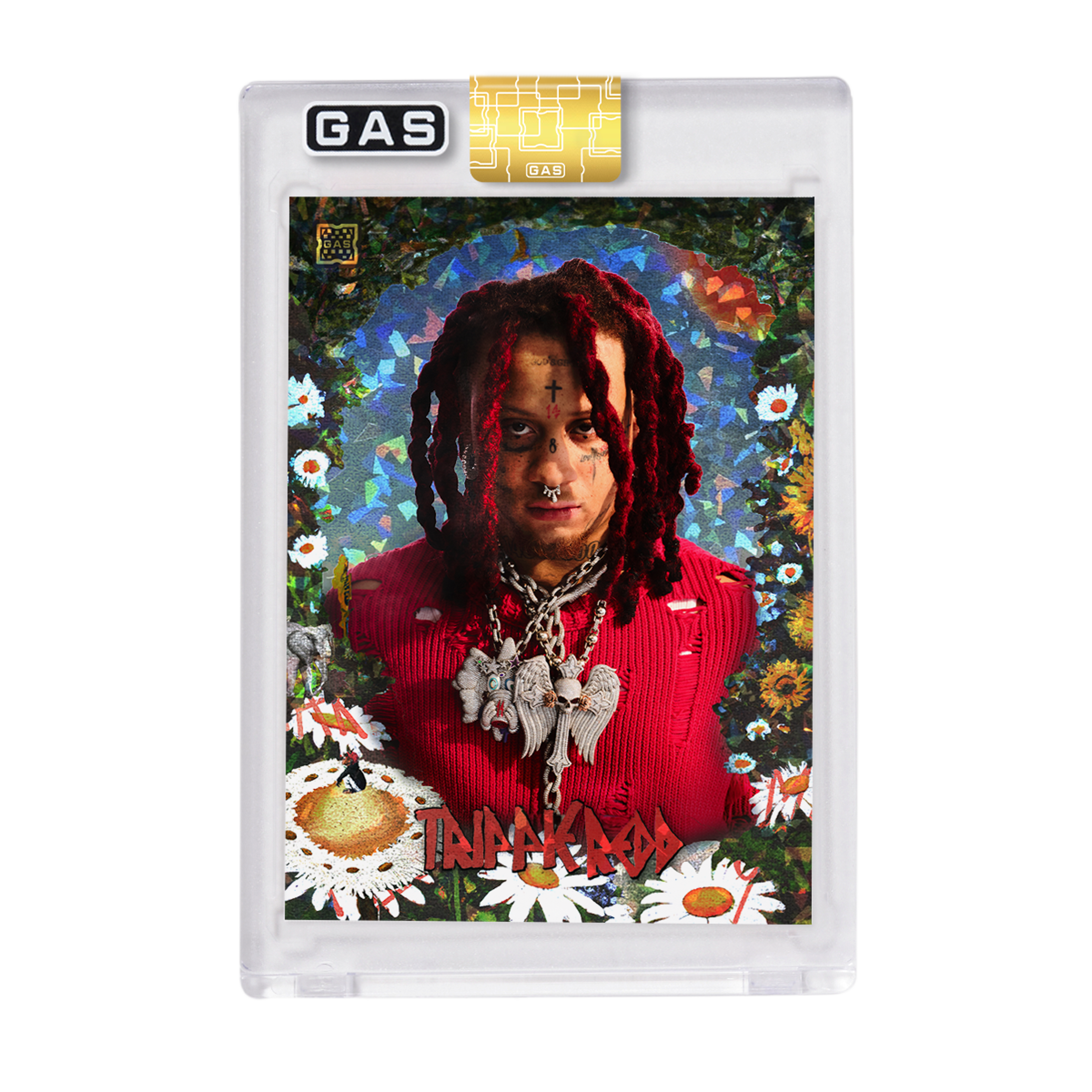 Alternate View 6 of Limited Edition Trippie Redd Cracked Foil #’d to 100 GAS Card 