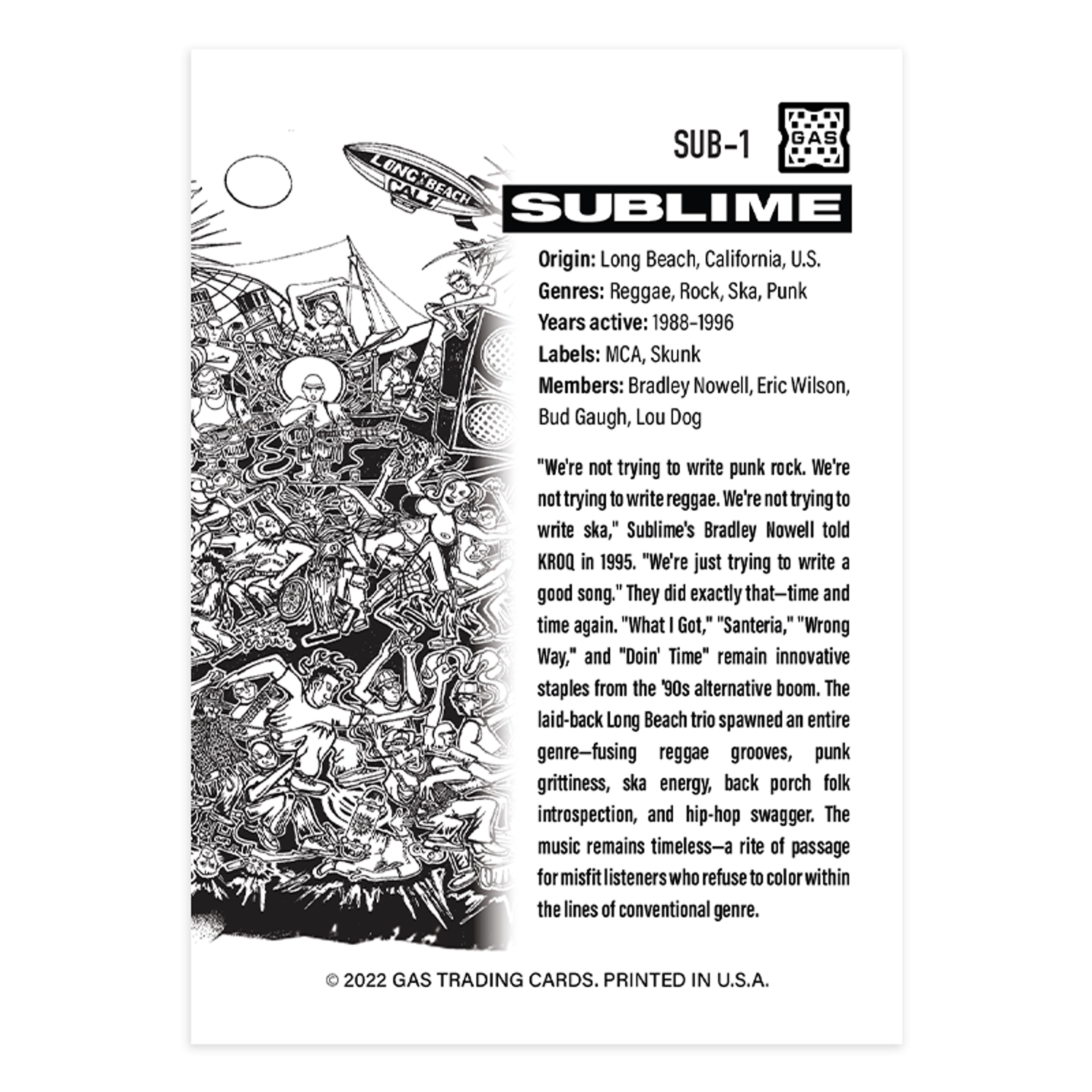 Alternate View 1 of The Official Sublime GAS Trading Card #1 Base Edition