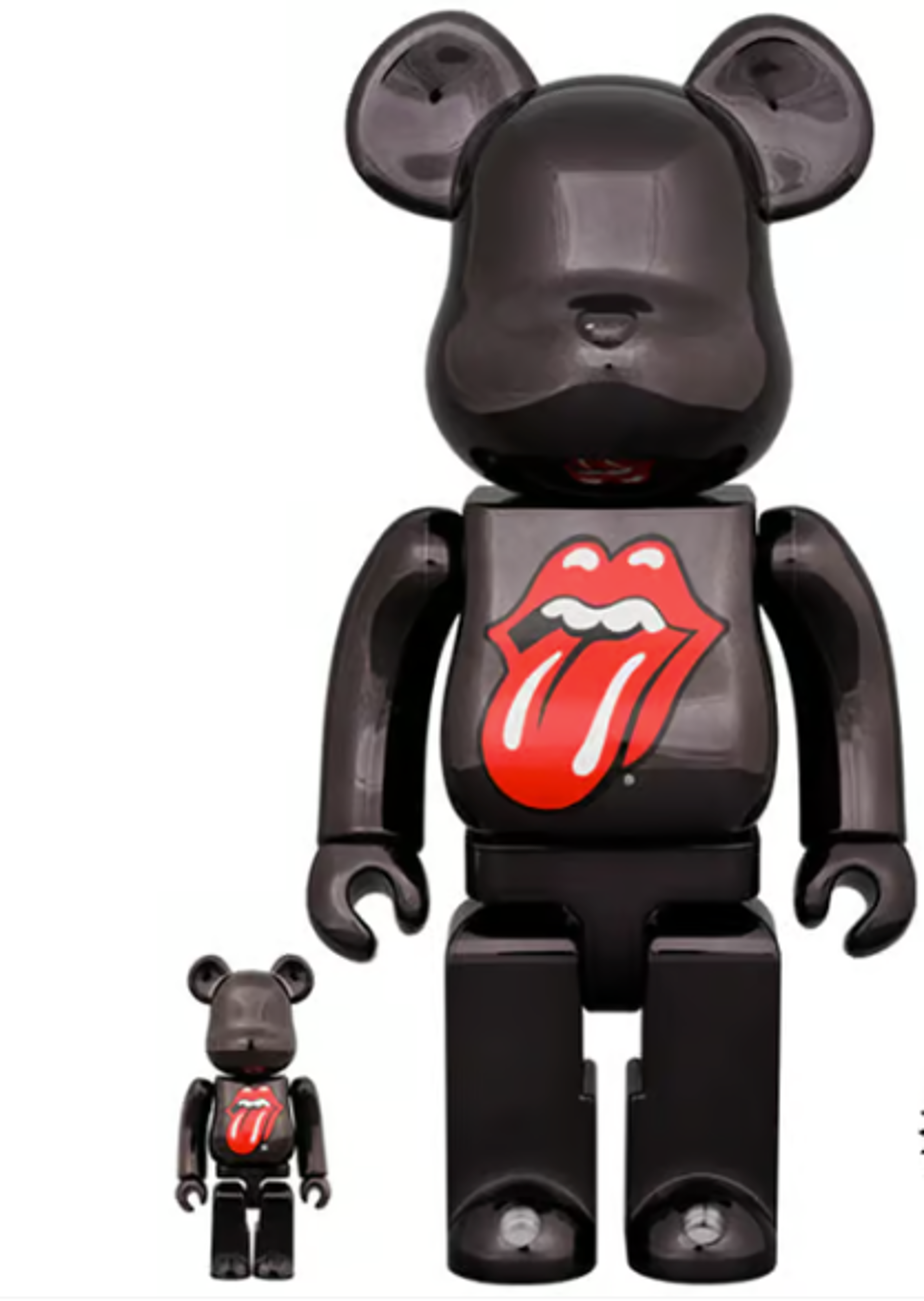 BE@RBRICK The Rolling Stones Lips & Tongue BLACK CHROME Ver. 100