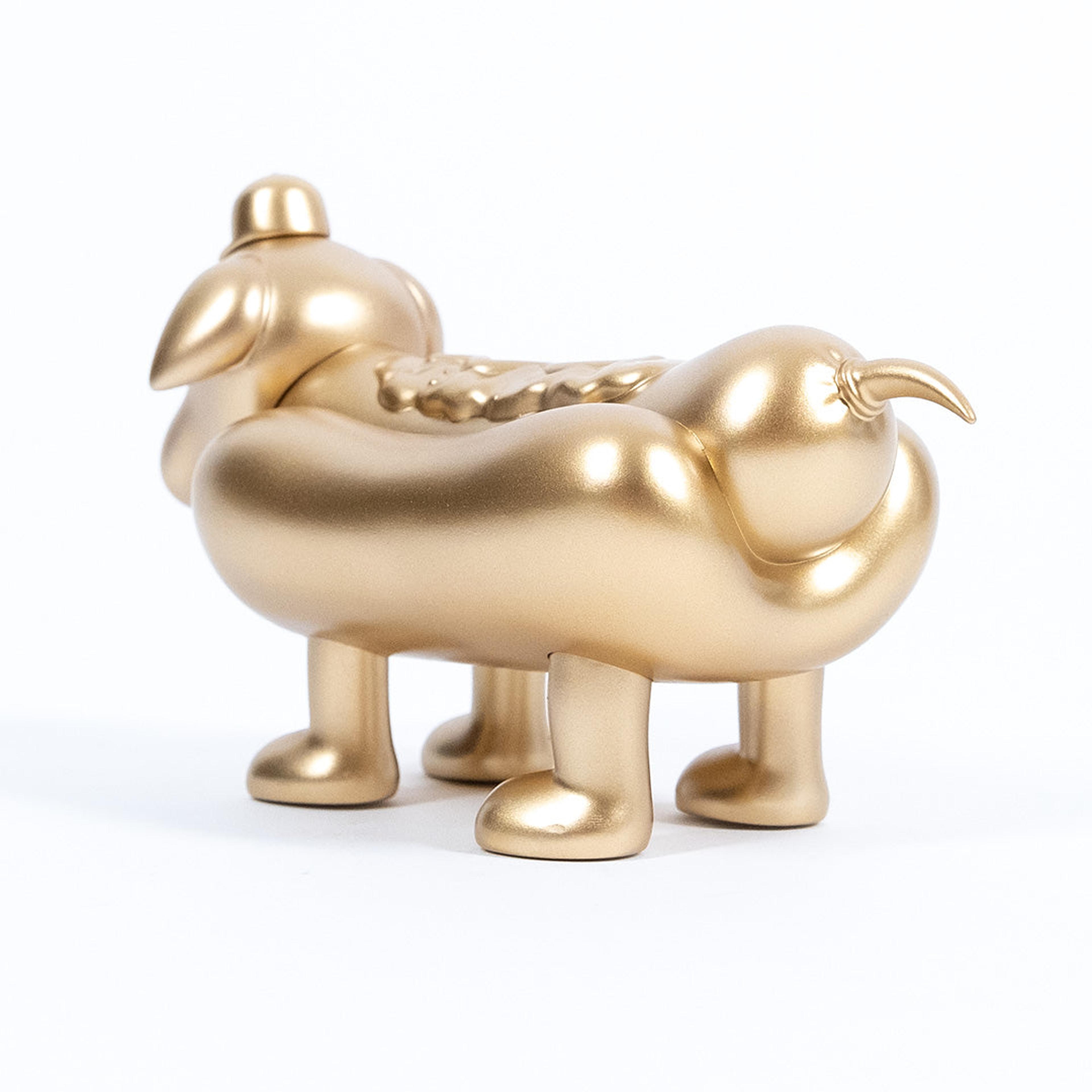 Alternate View 5 of Sheefy Coney Dog Sculpture - Gold
