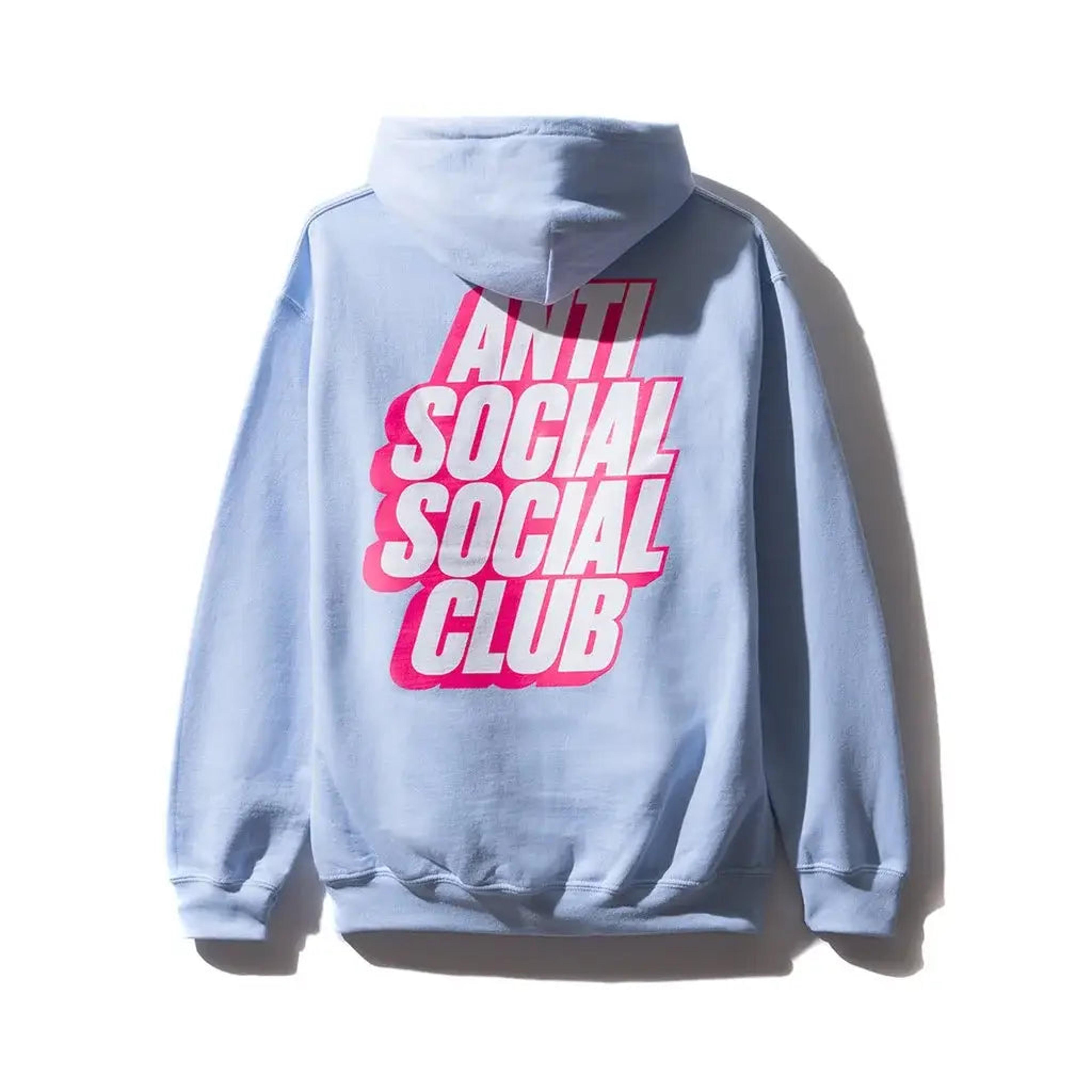 Anti Social Social Club Light Blue 'Pink Block' Hoodie