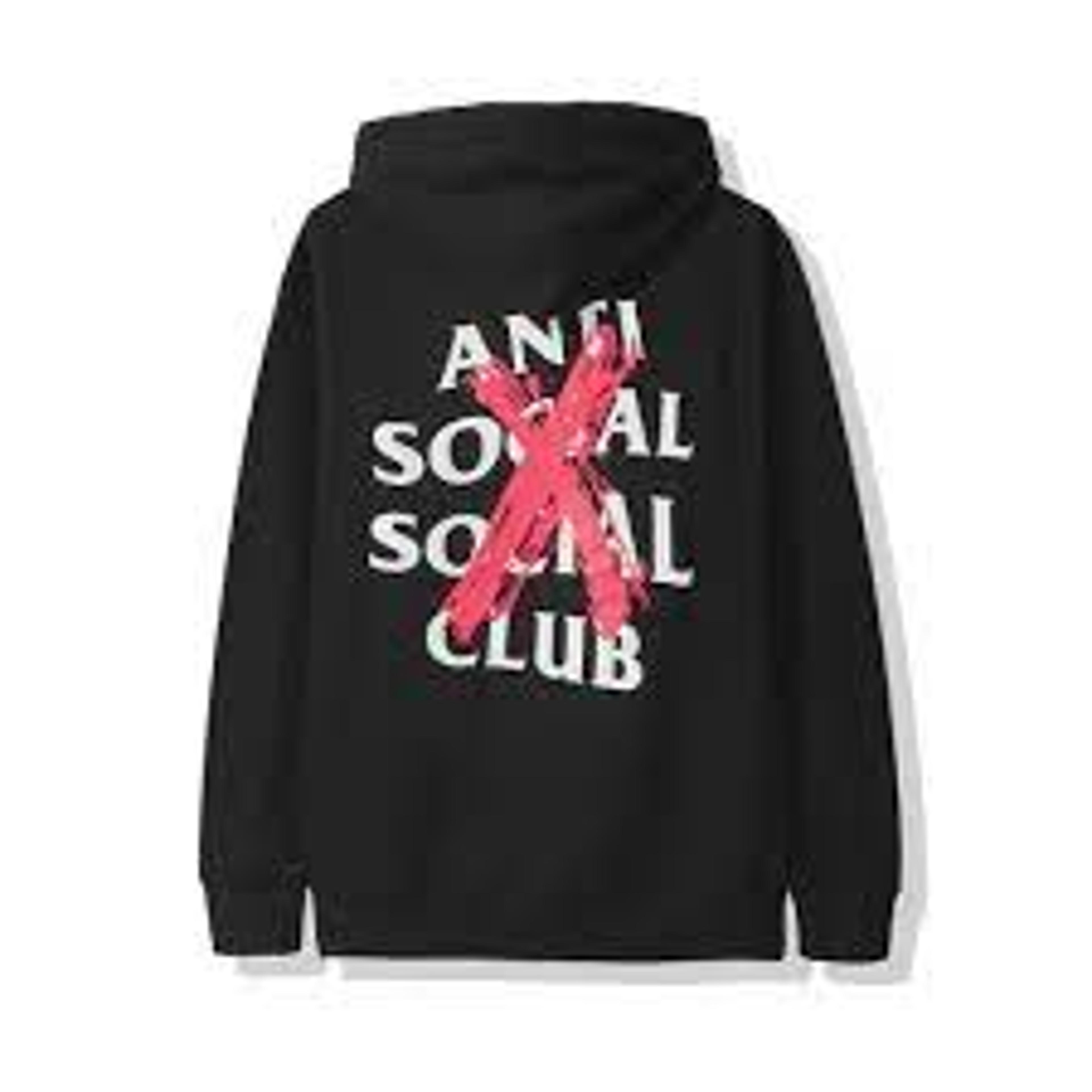 Anti Social Social Club Black 'Red Cancelled' Hoodie