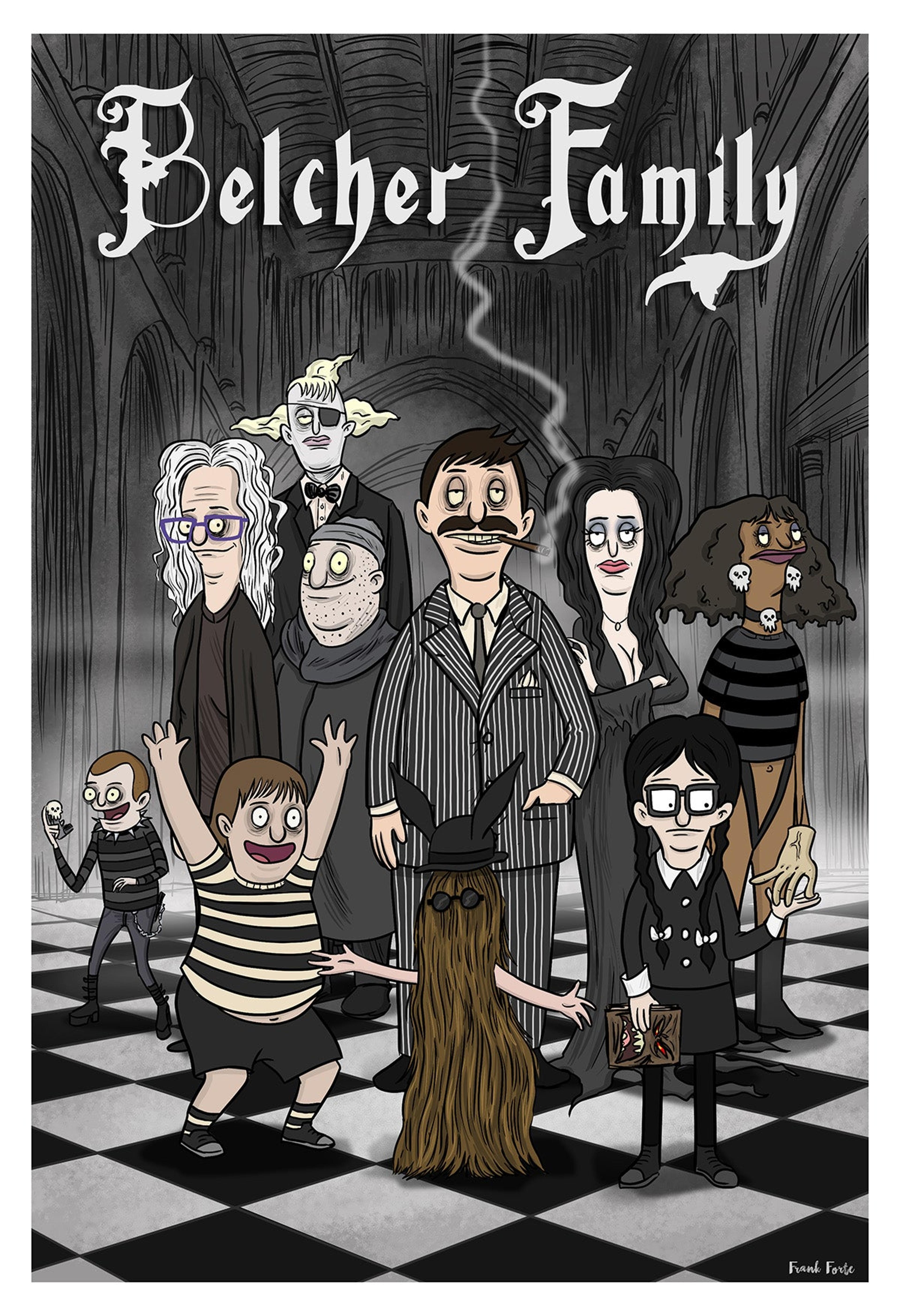 Bob's Burgers The Addams Family Mash-Up 13x 19 print signed by a