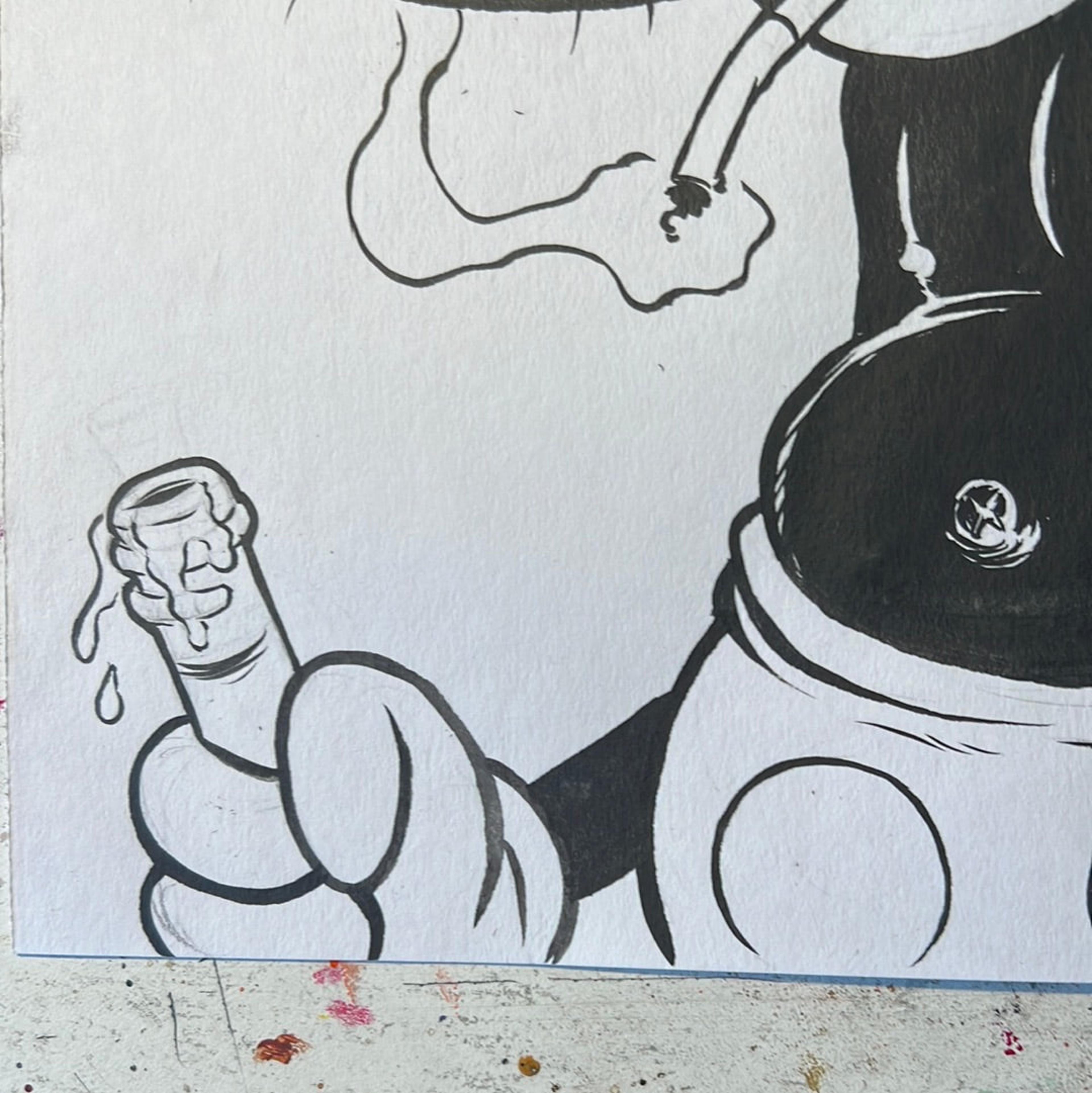 Alternate View 2 of Mickey Mouse Smoking original drawing by Frank Forte original