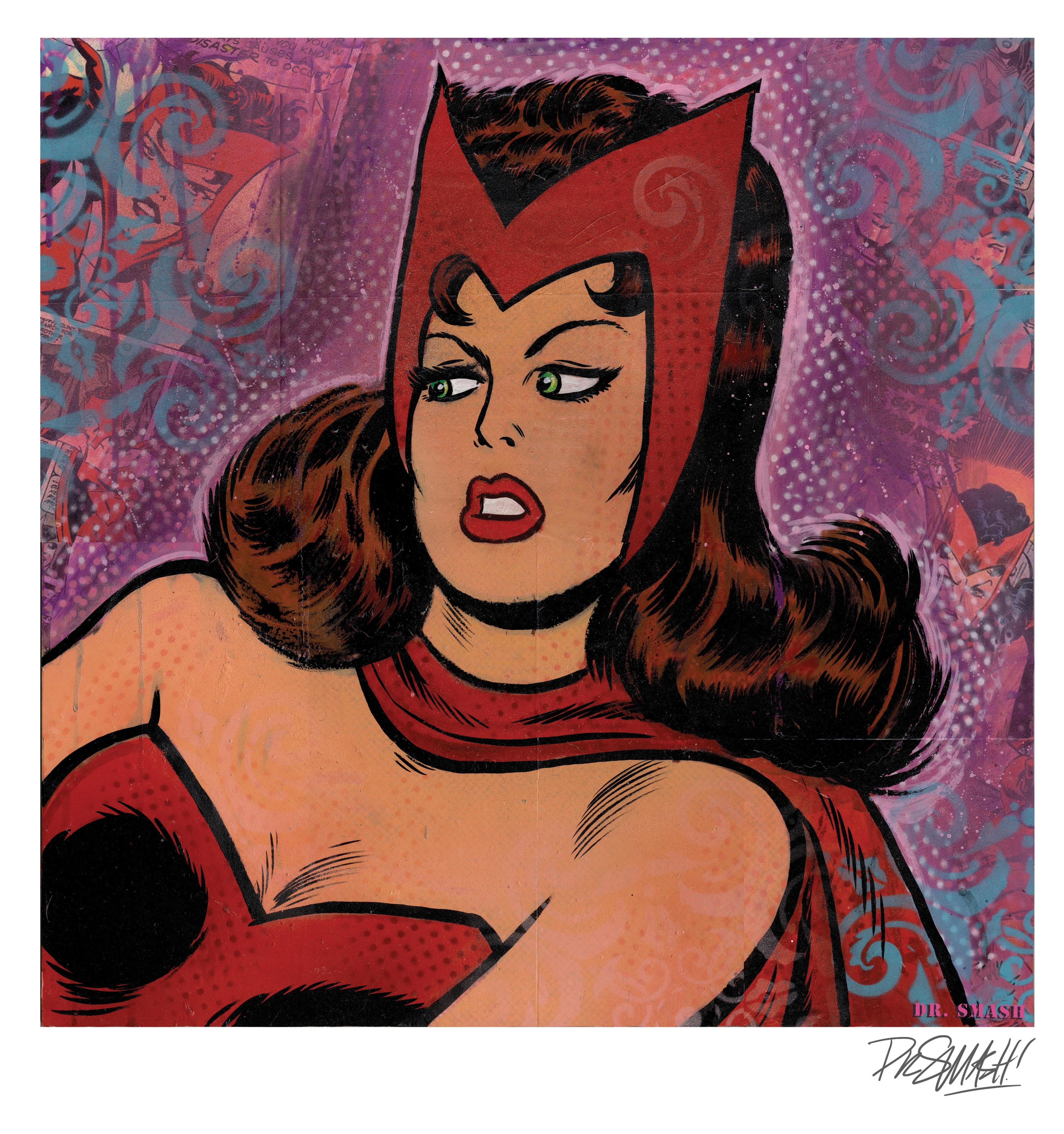 "Scarlet Witch" by Dr. Smash! 12x12 signed Print