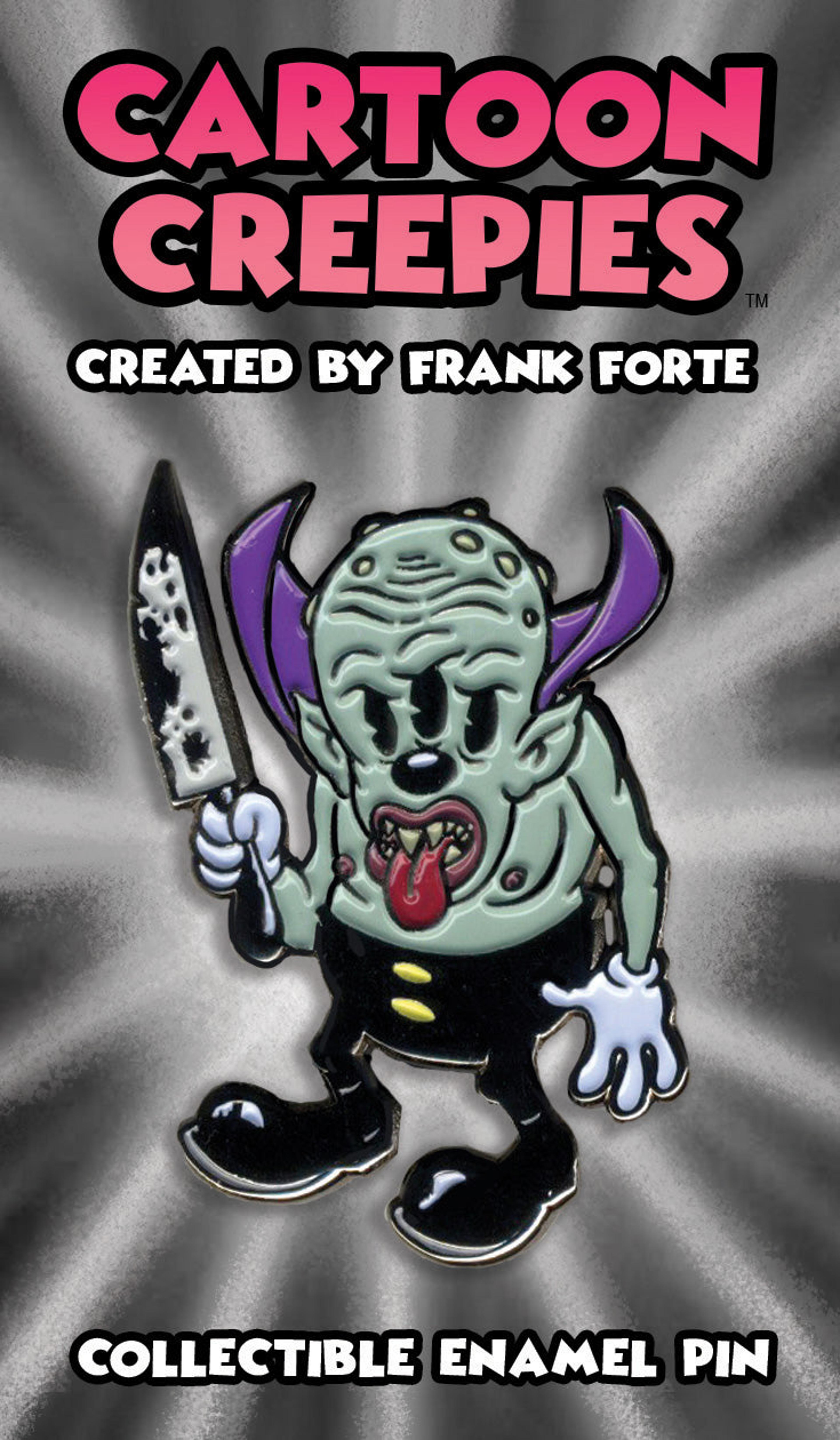 Alternate View 1 of Cartoon Creepies-Triclops with a Knife-1.75" Soft Enamel pin